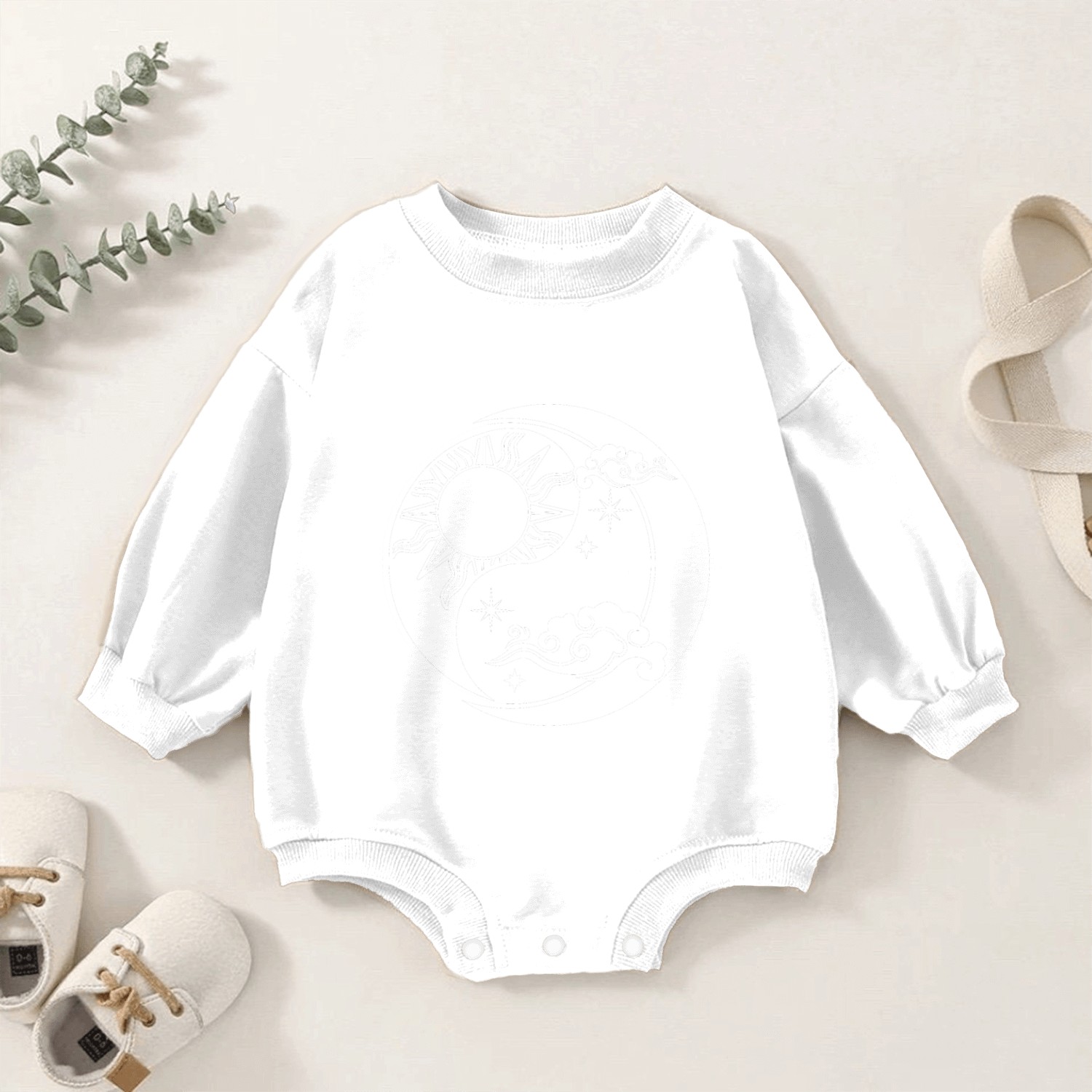 Vintage Zen Meditation Yin Yang Zen Garden Baby Romper Sweatshirts