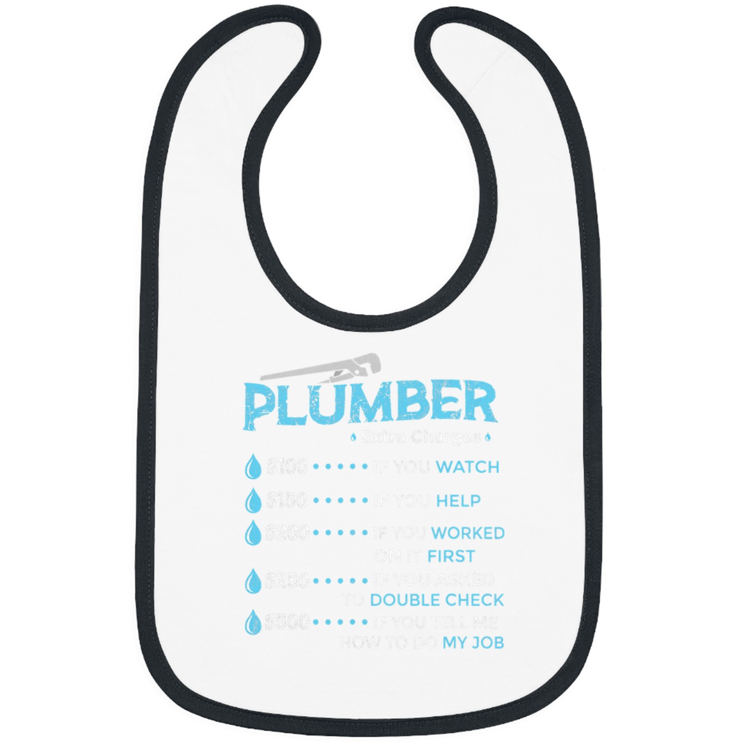 Plumbers Job Extra Charges Artwork For A Plumber Bibs