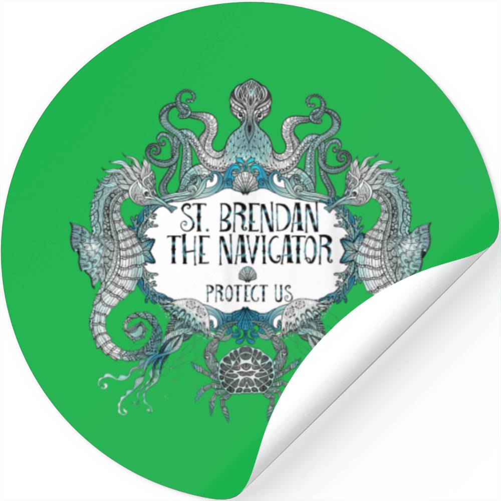 St Brendan the Navigator Patron Saint of Boaters I Stickers