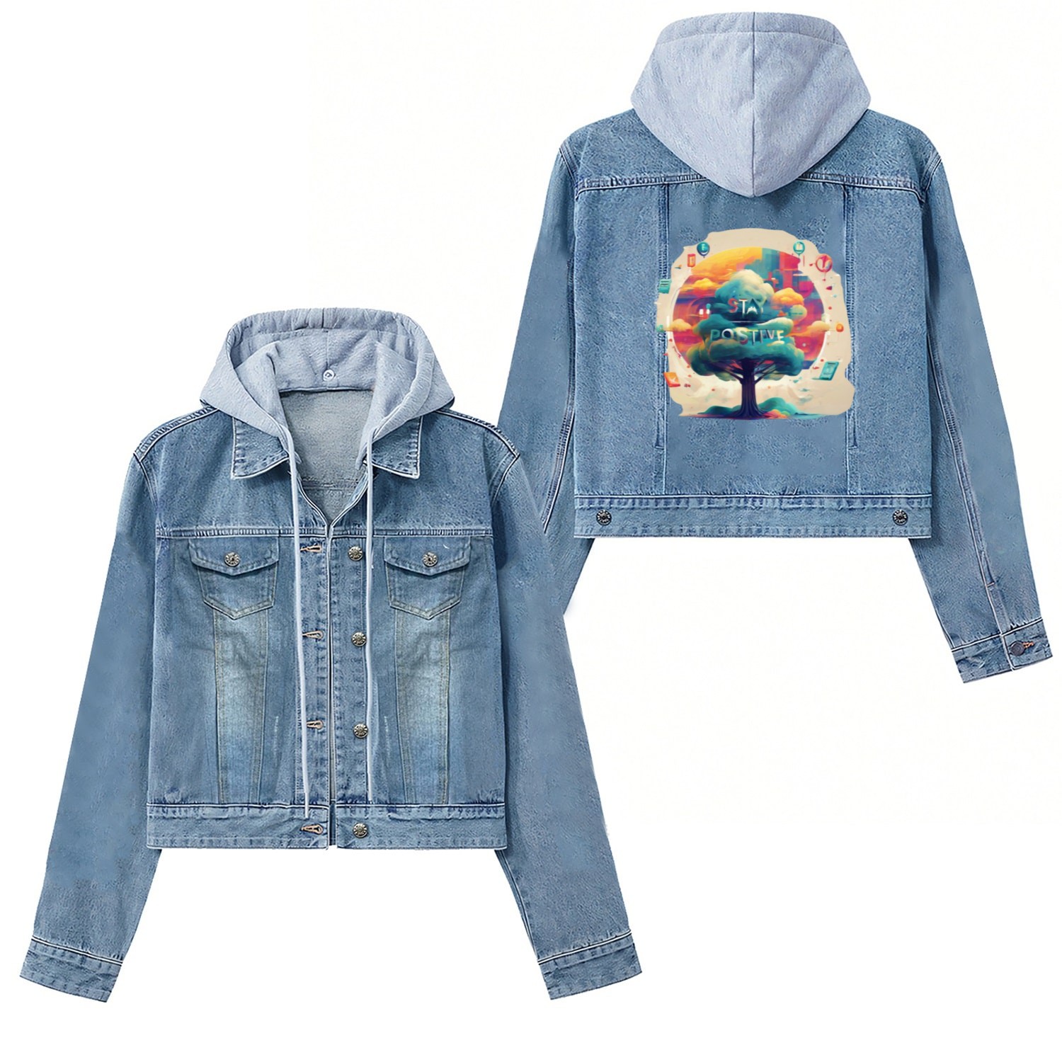 Stay positive Women's Denim Jackets