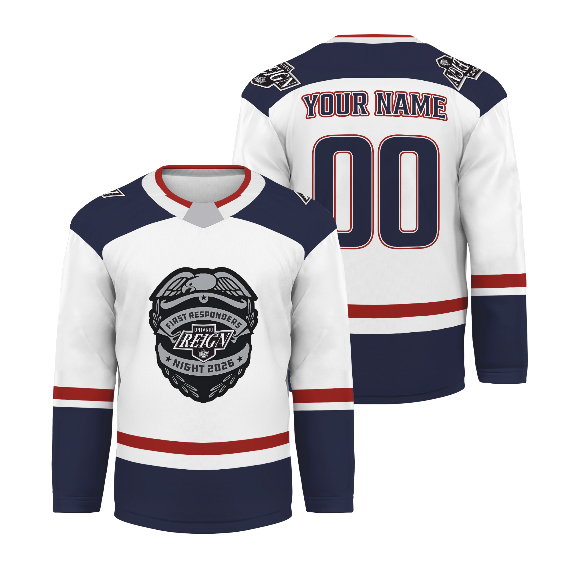 Ontario Reign First Responders Night 2026 Personalized Hockey Jersey