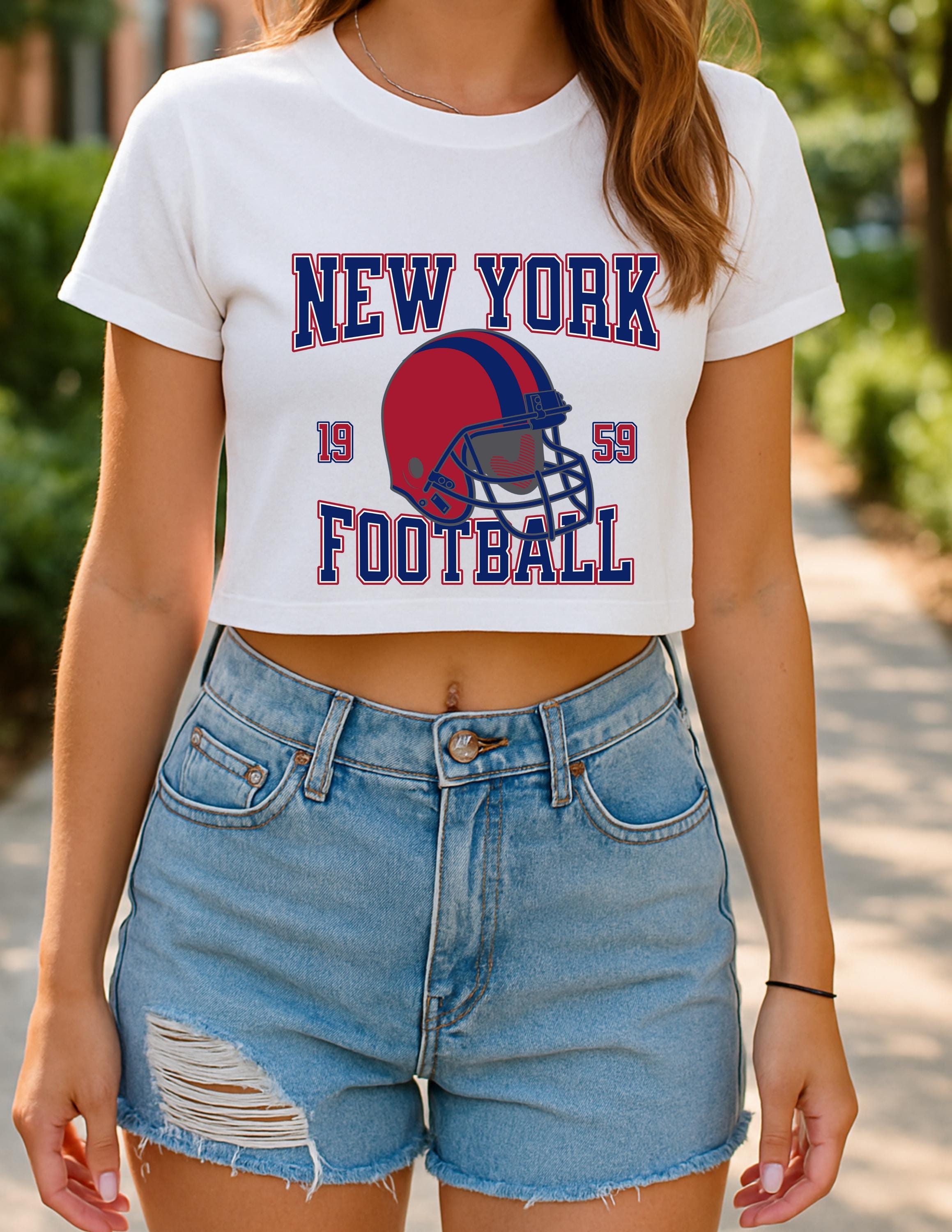 New York Football Womens Crop Top, Sports Fan Clothing