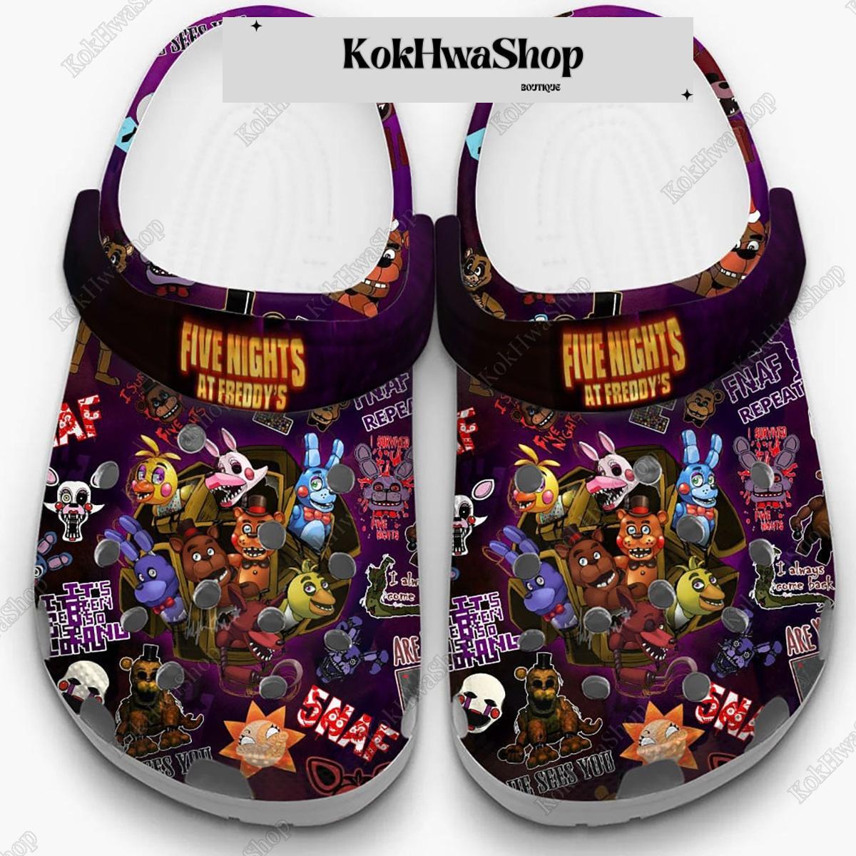 Halloween Five Nights At Freddy Clogs, Five Nights At Freddy Shoes Men, Halloween Game Shoes, Horror Movie Shoes, Halloween Gift
