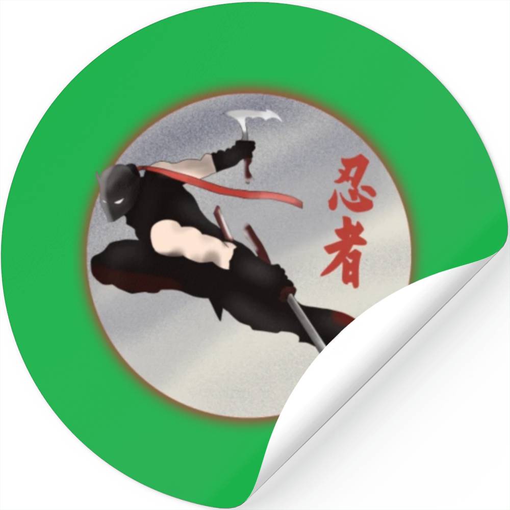Black Ninja with a sword Stickers