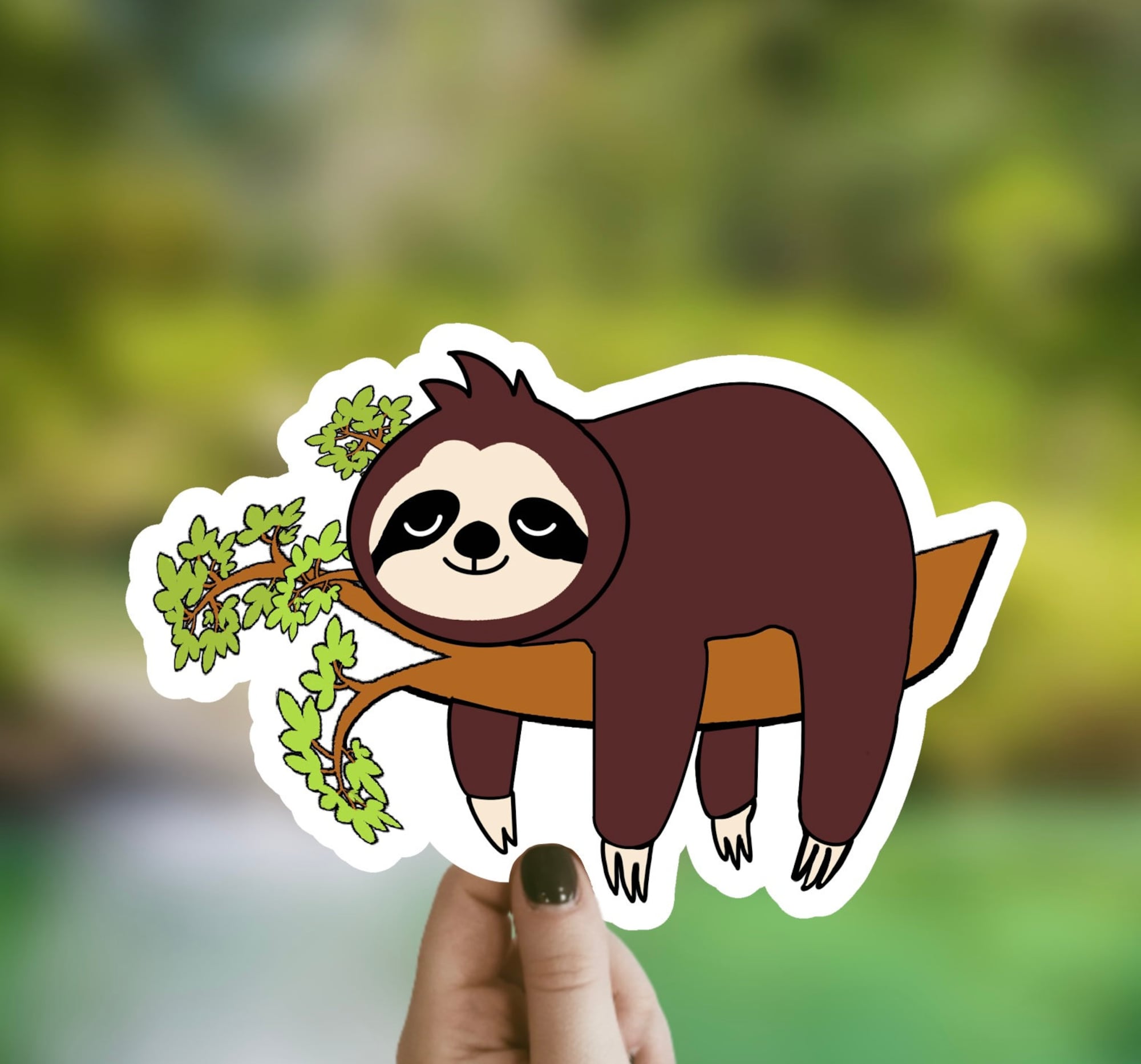 Cute Sleepy Sloth Sticker, Waterproof Sticker