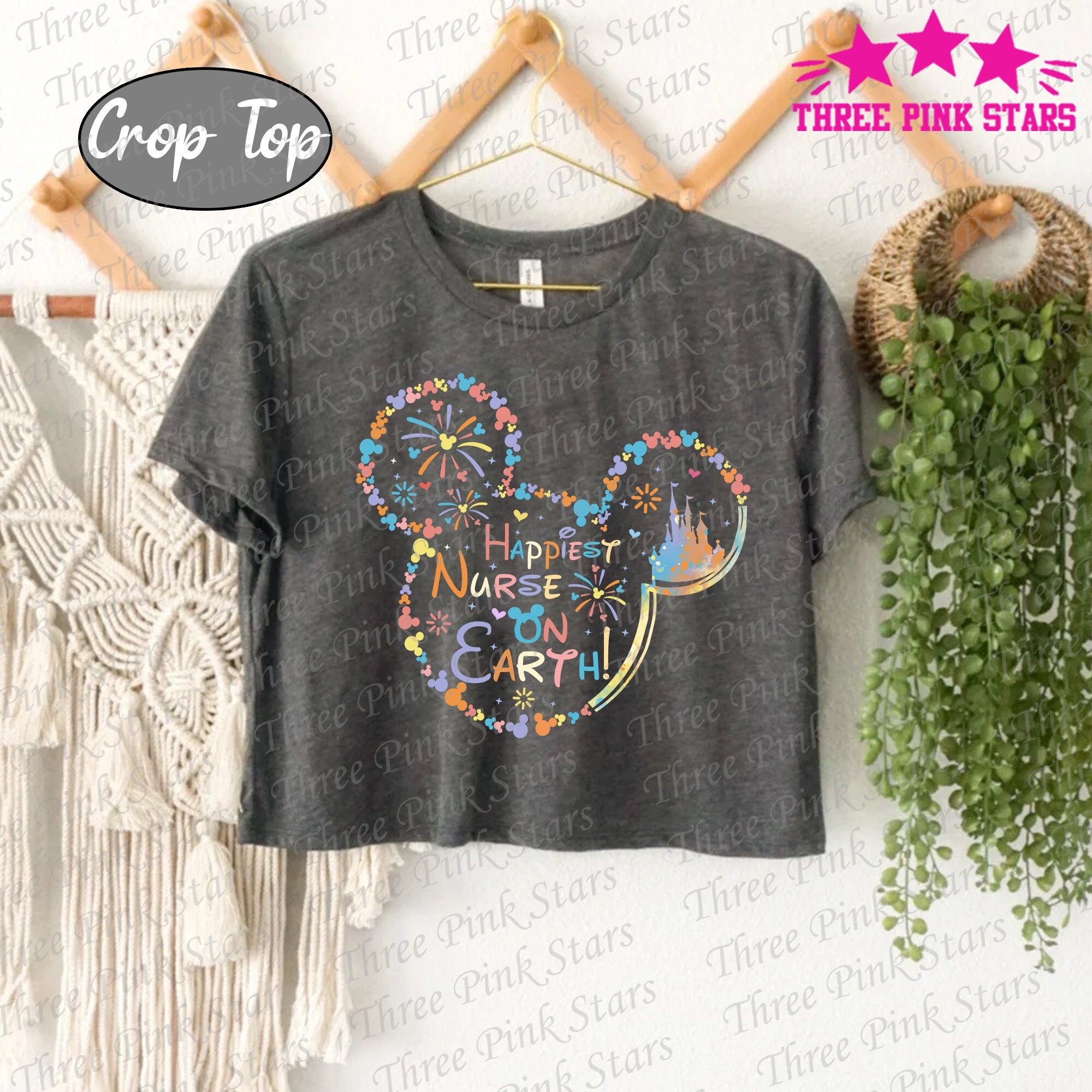 Happiest Nurse On Earth Crop Top, Nurse Gift, Gift For Nursing Student, Magical Nurse Tee, RN Crop Tee, Nurse Vacation, NICU E5133