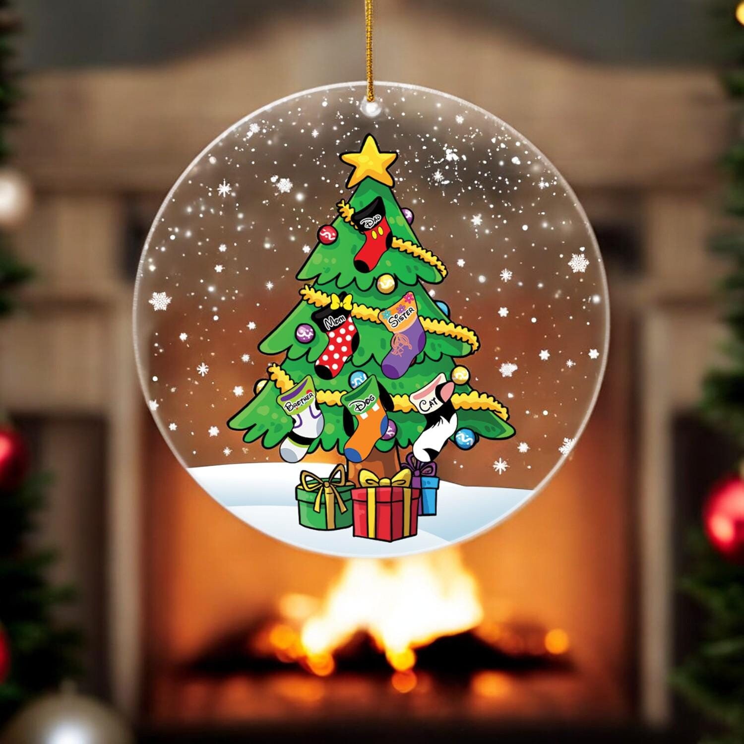 Personalized Christmas Tree Sock Ornament, Family Sock Acrylic Ornament, Family Stocking Stuffer, Sock Ornament, Family Keepsake 2024