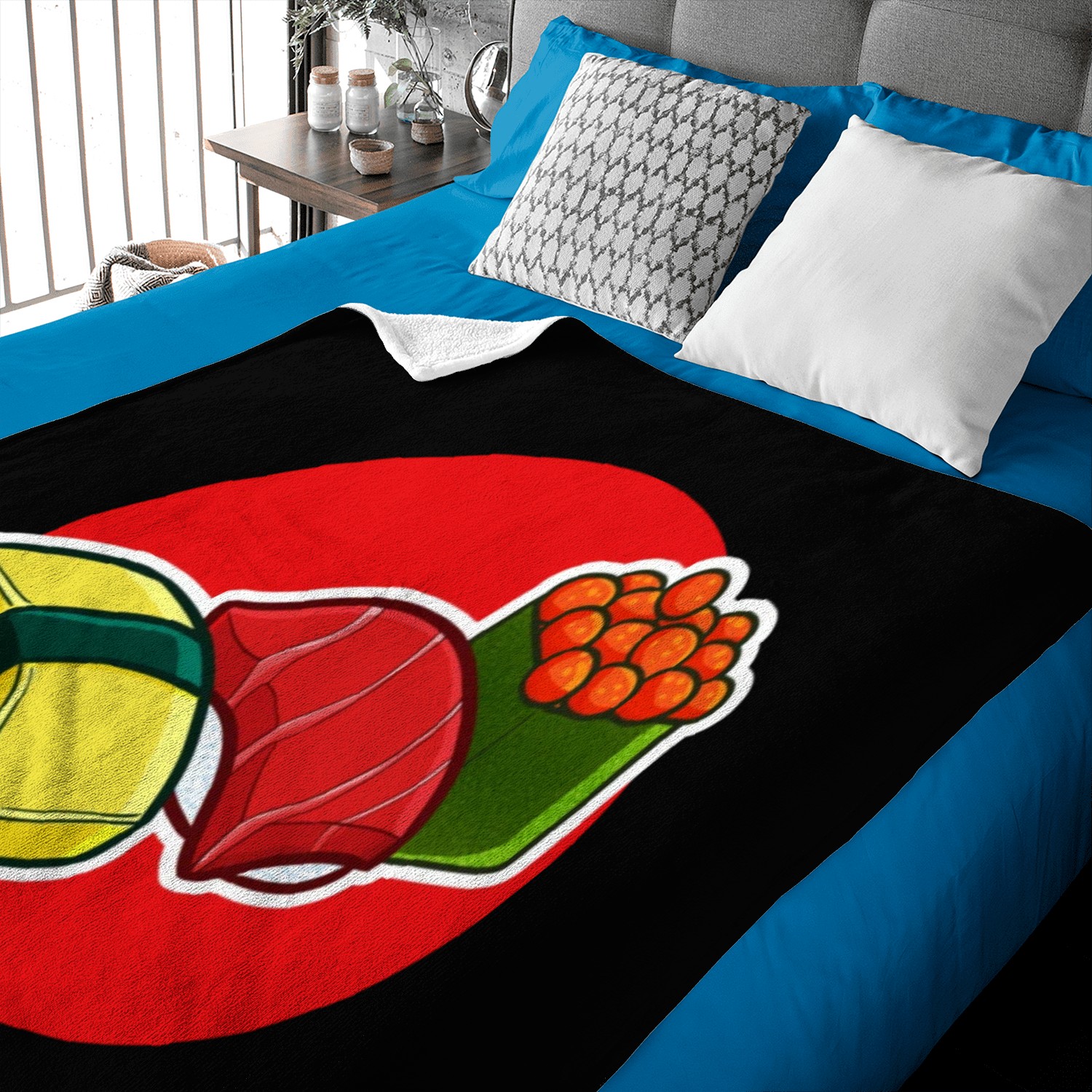 Three Type Yummy Sushi Baby Blankets