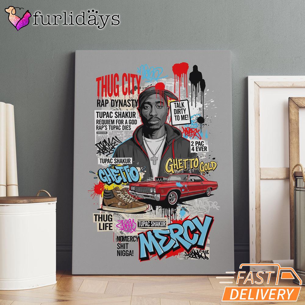 Thug City Lowrider Vintage Canvas, Rap Lengends Poster