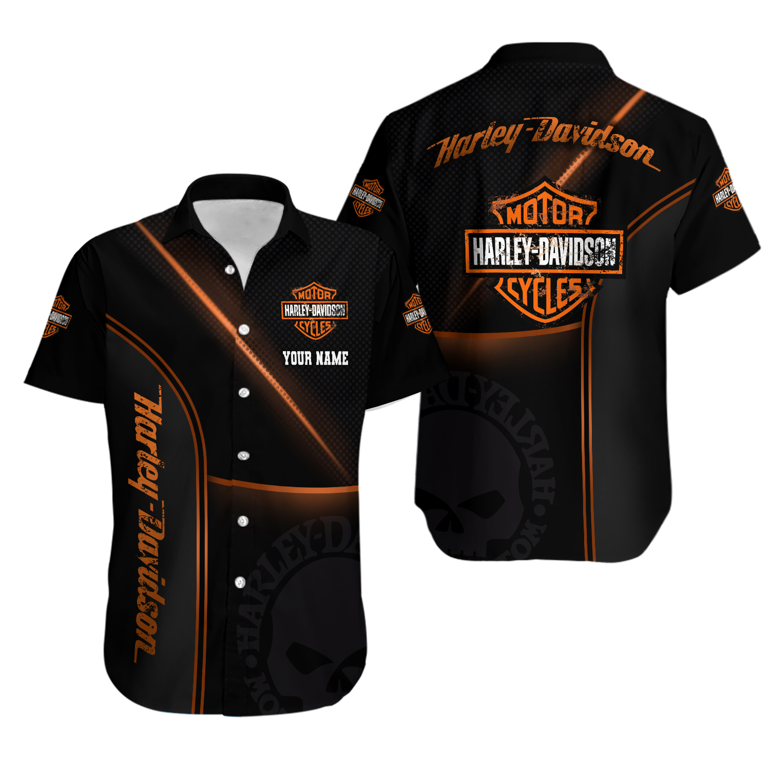 Personalized Harley Motor Racing Davidson Casual Button Down Shirt Unisex Adults