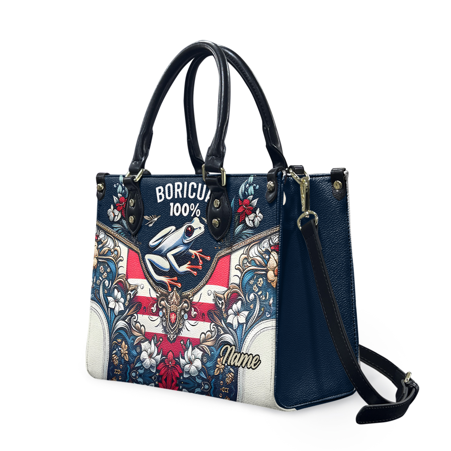 Boricua Leather Handbag, Women Leather Bag Gift