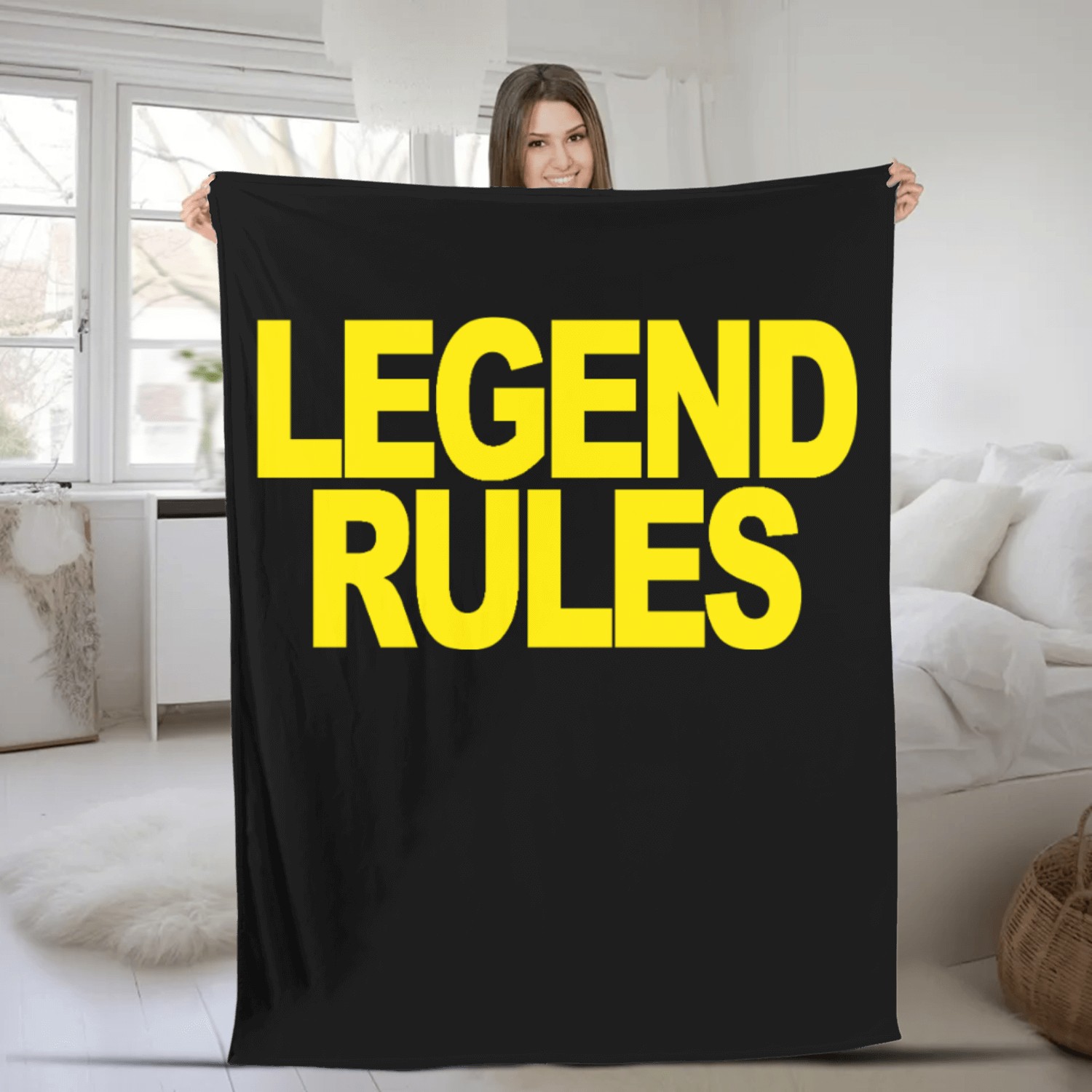 Lengend Rules Red and Yellow Fleece Blankets