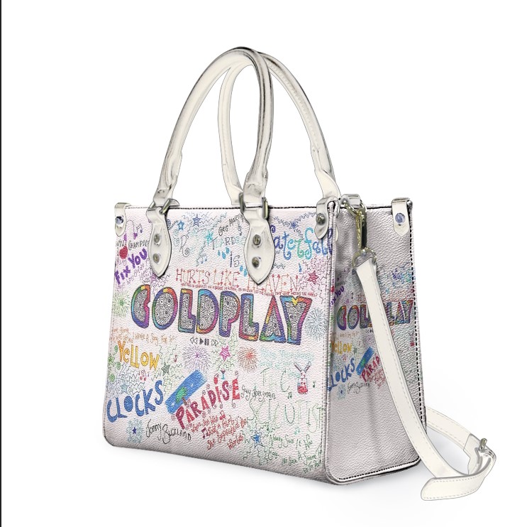 Coldplay Limited Edition Fashion Lady Leather Bag, Shoulder Bag Fashion, Gift for Her, Festival Outfit, Coldplay Handbag Birthday Gift