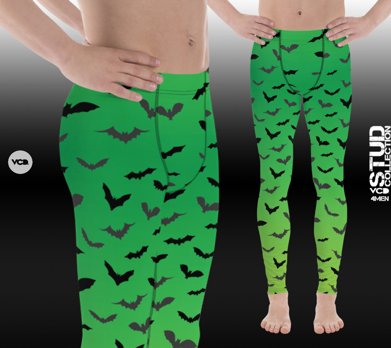 Mens Halloween Leggings BAT LEGGINGS MENS Halloween Bat Print Leggings