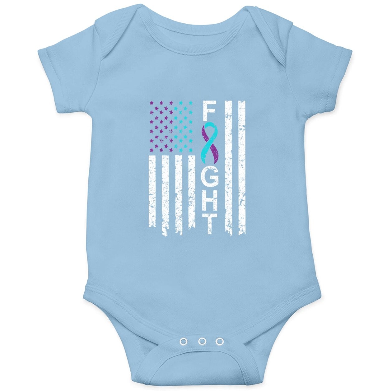 Suicide Prevention Awareness Baby Bodysuit American Flag Distress Baby Bodysuit