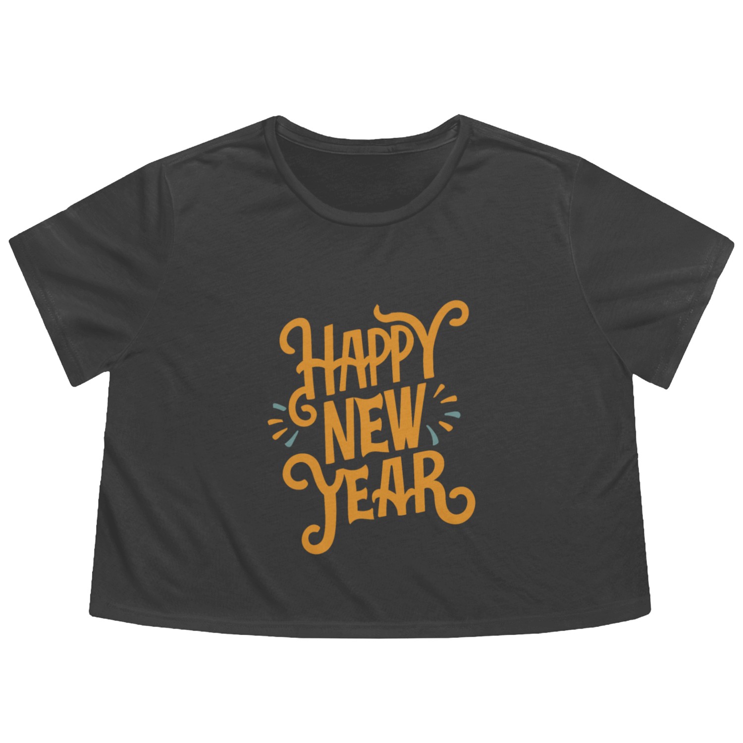 Happy New Year Typography design Flowy Cropped Tees