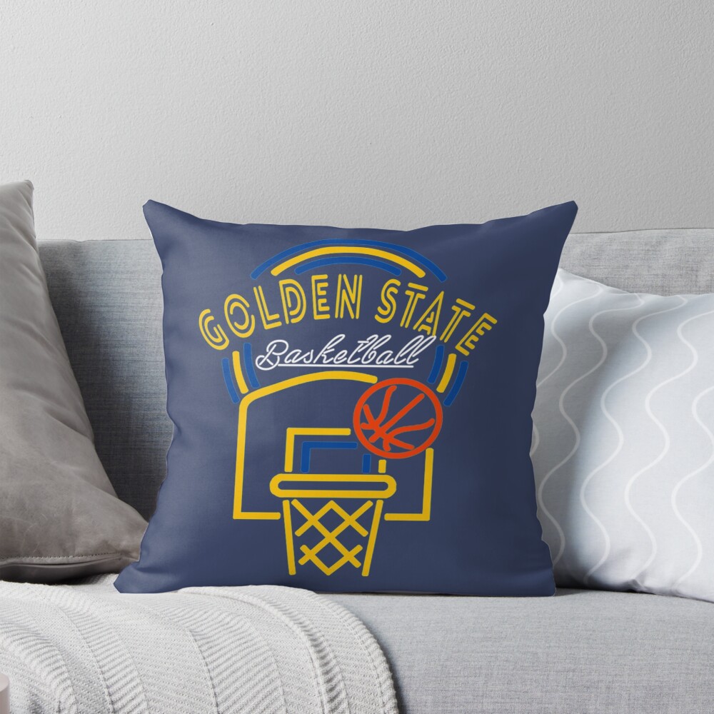 Neon Golden State Basketball Pillow, Basketball Gift, Gift for Fan