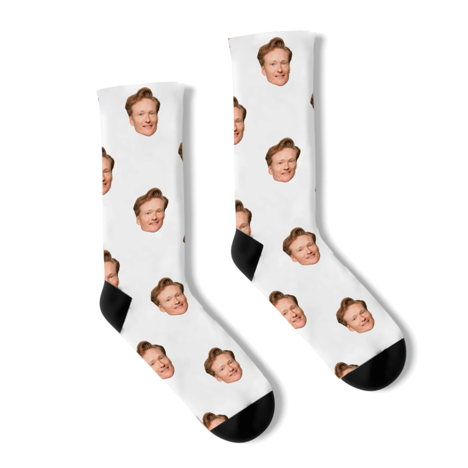 Conan O'Brien Socks | Celebrity Socks Gift Idea | Socks for Conan O'Brien Fans | Funny Socks Gift Idea | Custom Socks Gift Idea