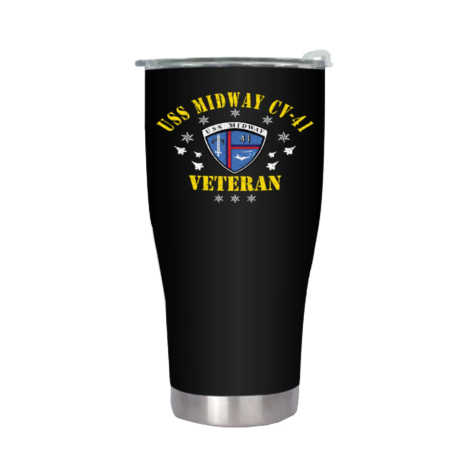 USS Midway CV 41 Aircraft Carrier Veteran USA F Stainless Steel Tumblers