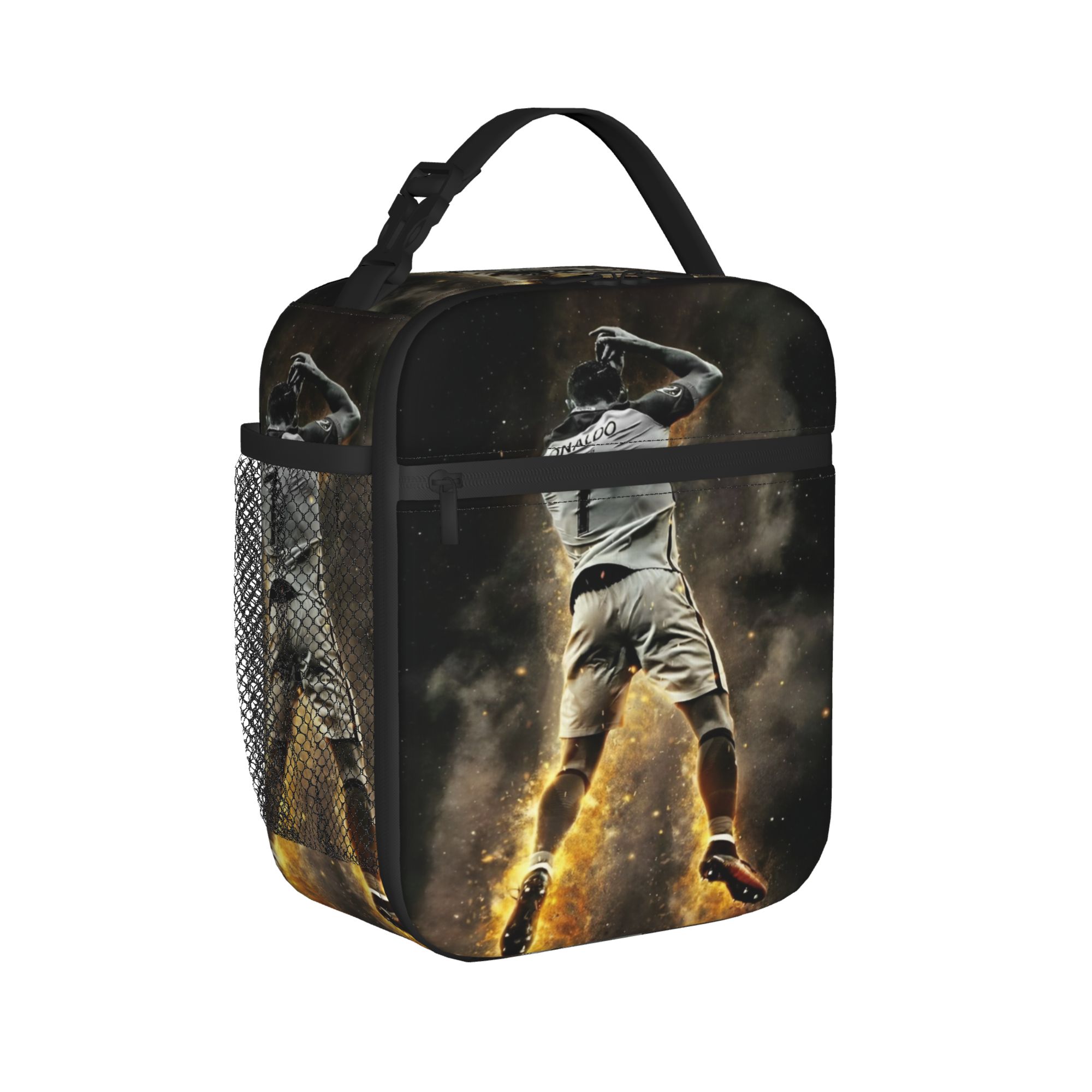 Ronaldos Cr7 Football Insulated Lunch Bag Soccer Meal Container Cooler Bag Lunch Box Tote School Outdoor Girl Boy
