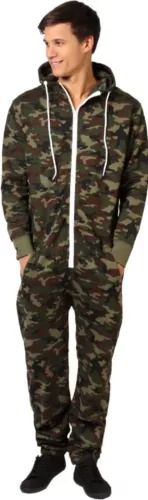 Unisex Mens Onesie0 Pajamas Adult Hooded One Piece Playsuit Jumpsuit All In One