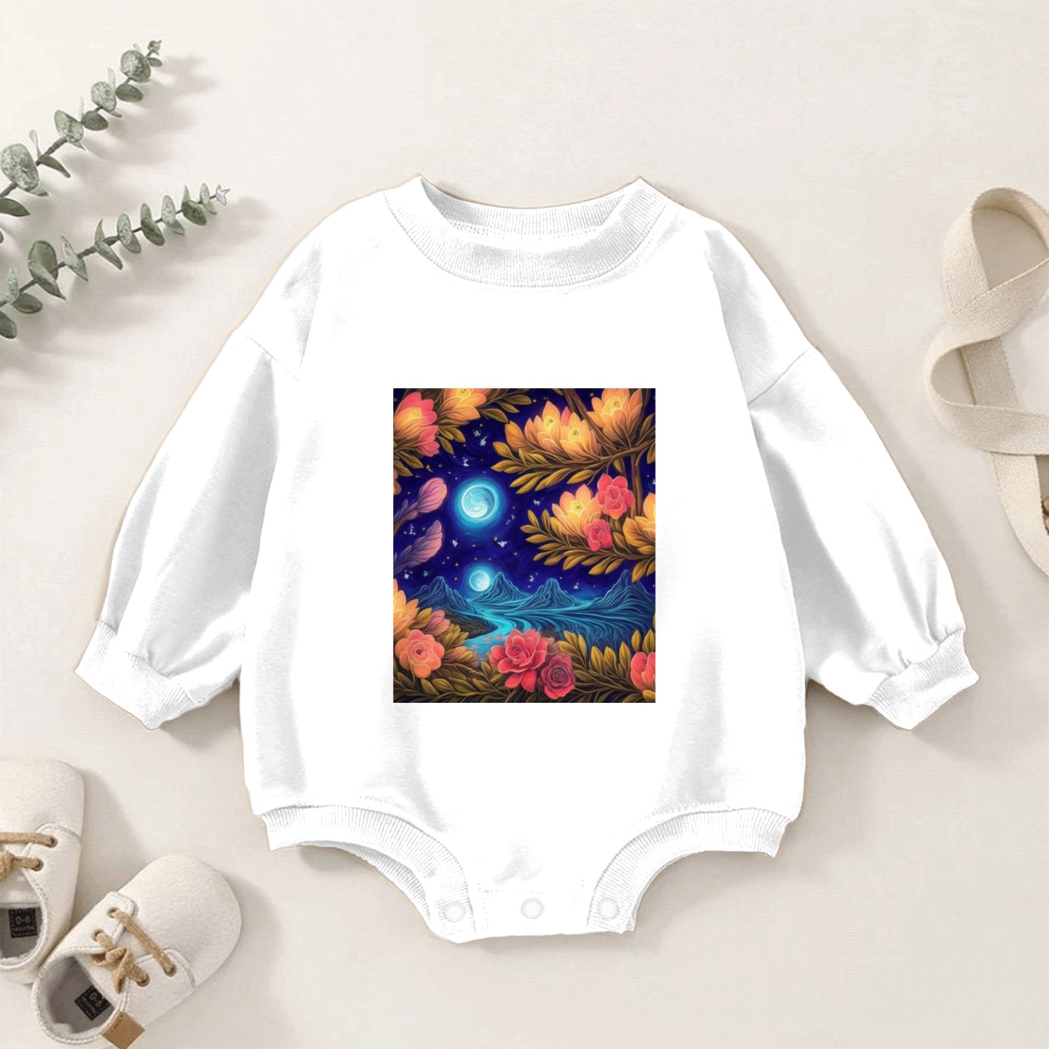 Nature in the night Baby Romper Sweatshirts