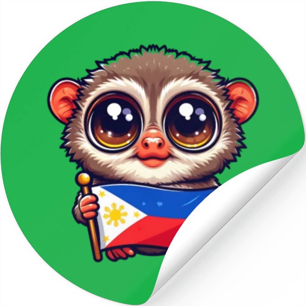 Tarsier with Philippine Flag Stickers