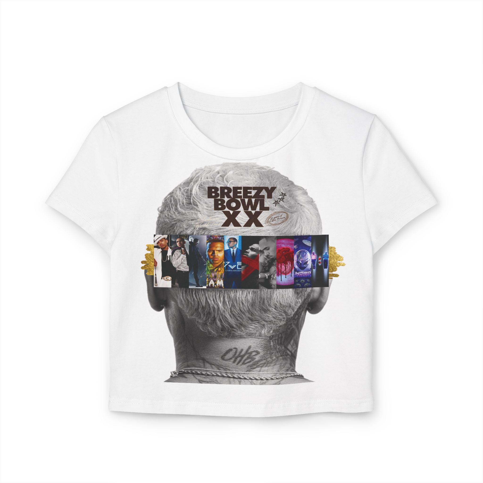 Chris Brown Breezy Bowl Womens Baby Tee, Stylish Cropped Top, Casual Summer Shirt, Music Lover Gift, Trendy Graphic Tee