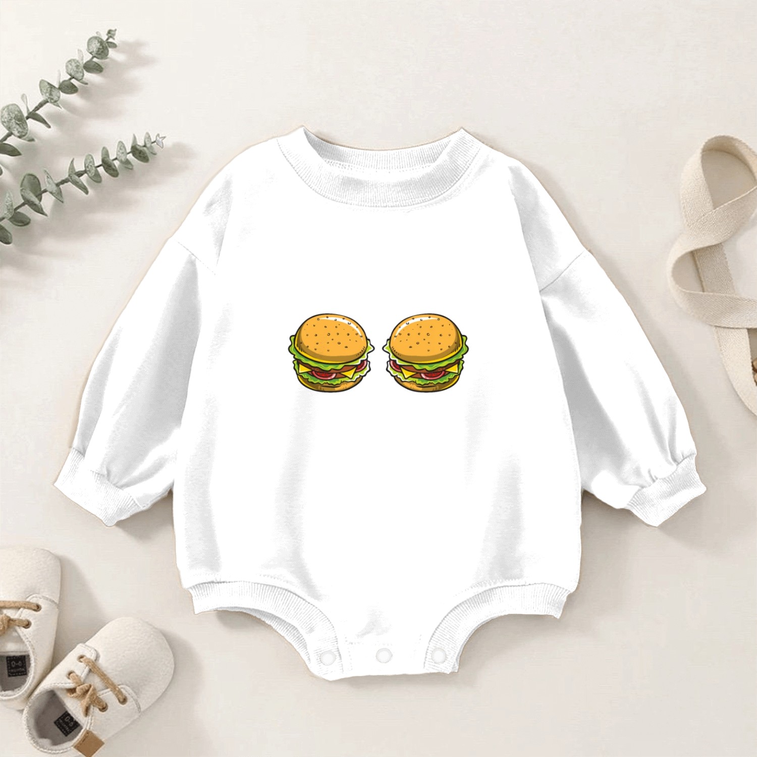 Big Boobs Burger Baby Romper Sweatshirts