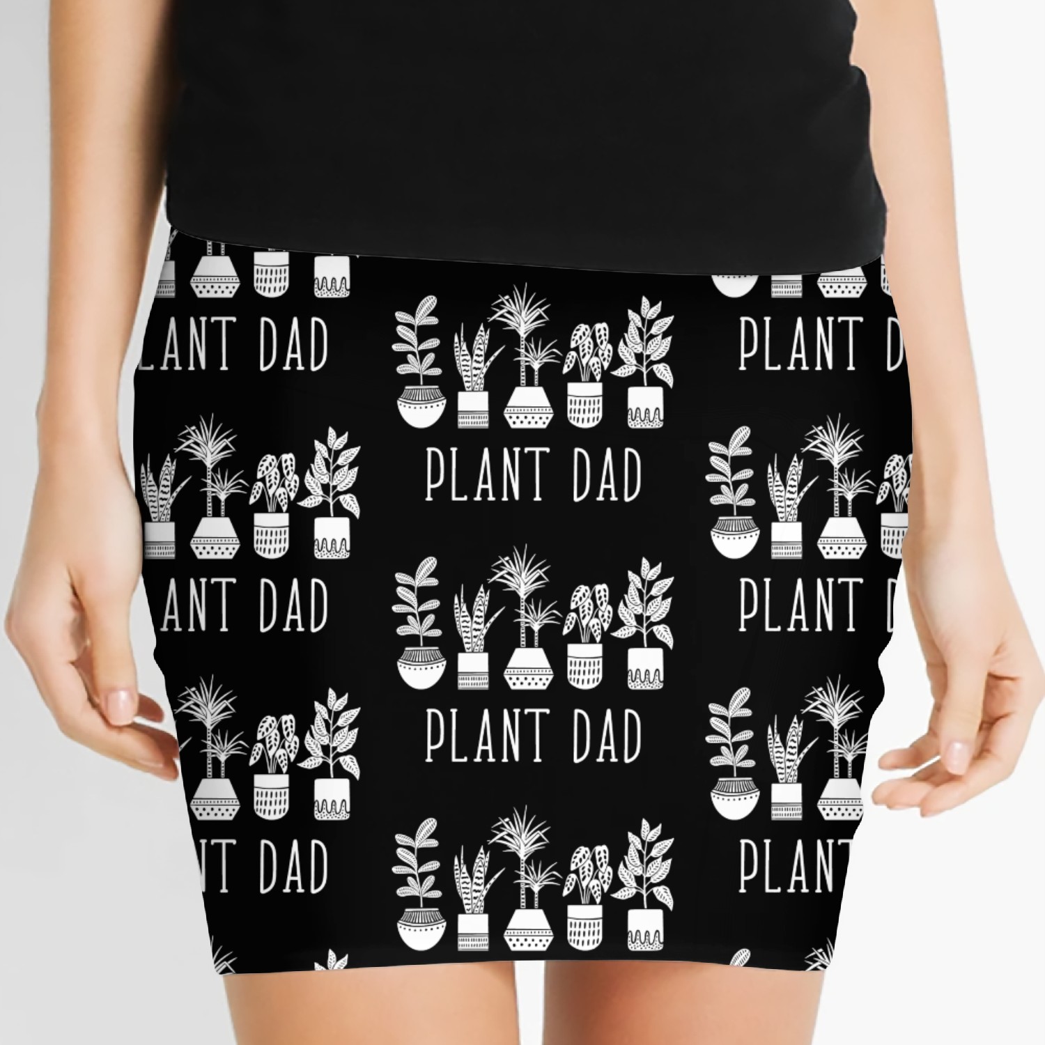 Plant Dad Pot Plant Set White Women's Mini Skirts