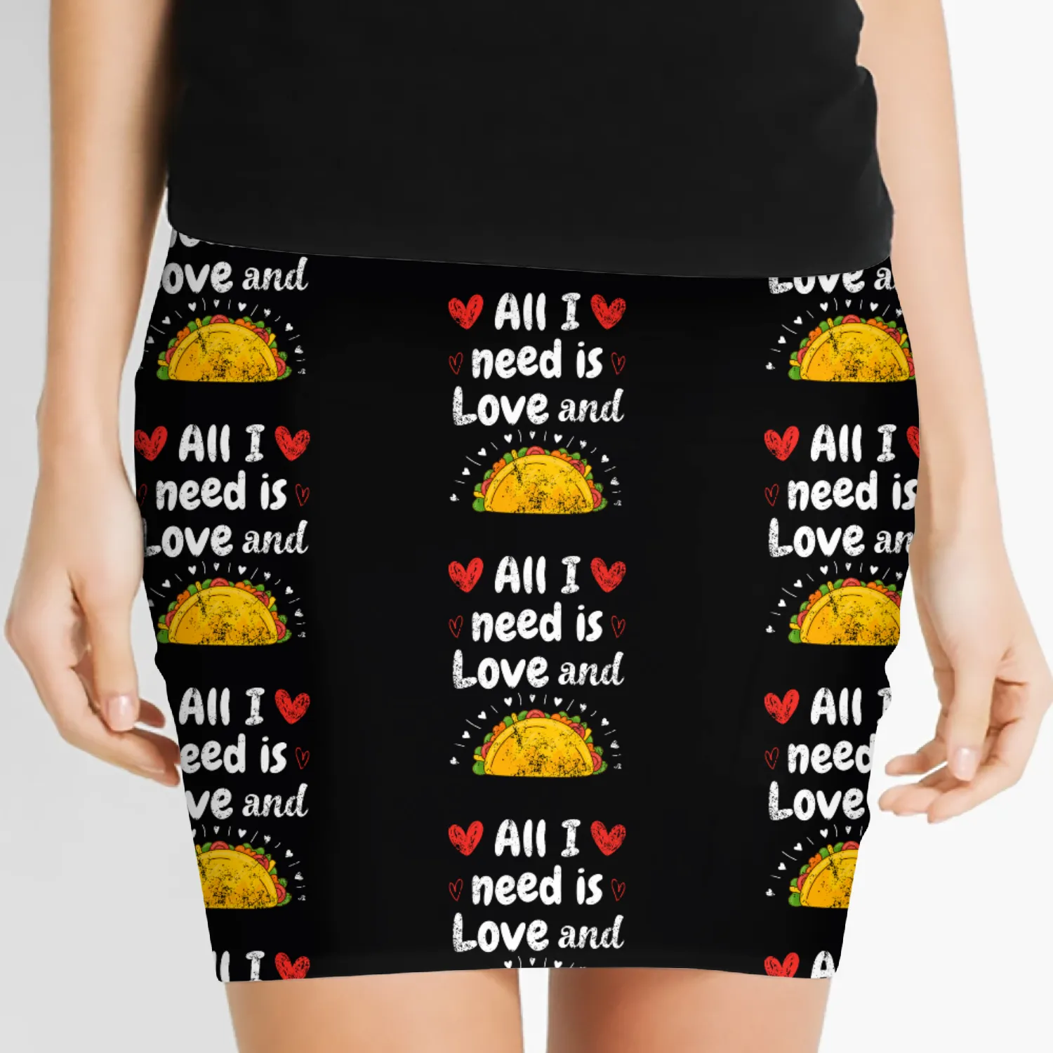 I Love Tacos Valentines Day All I Need is Taco Women's Mini Skirts