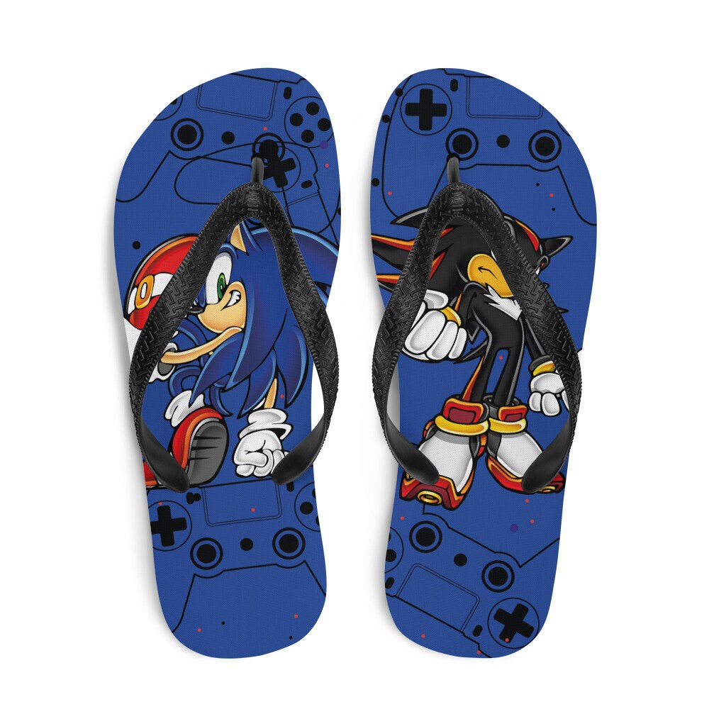 Blue Cartoon Beach Flip Flops for Kids