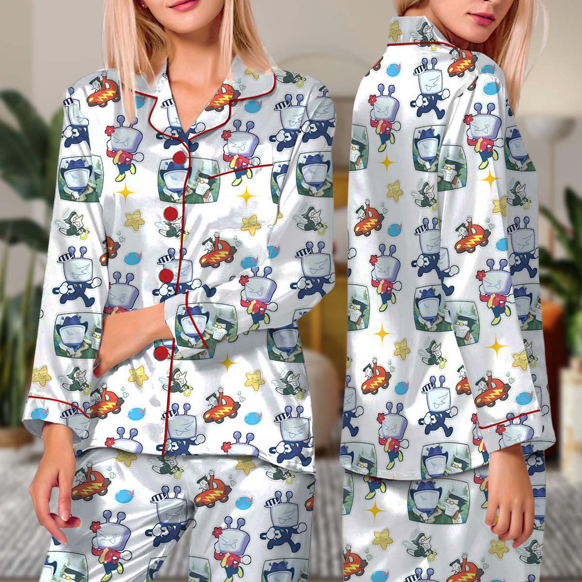 Tenna Deltarune TV Time Game Pajama Set Long Sleeve T-Shirt and Pants