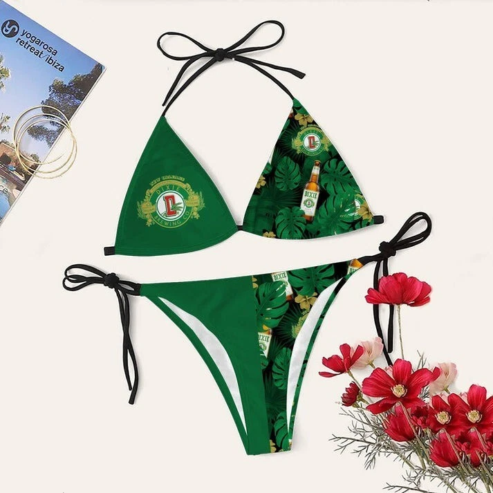 Dixie Beer Triangle Bikini Set Women Swimsuit Beach Summer
