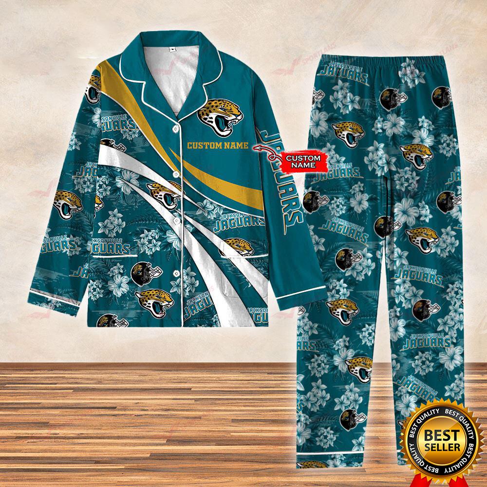 Jaguars Football Christmas Satin Pajamas, Jaguars Football Satin Pajamas, Jacksonville Football Satin Pajamas, Jacksonville Football Fan