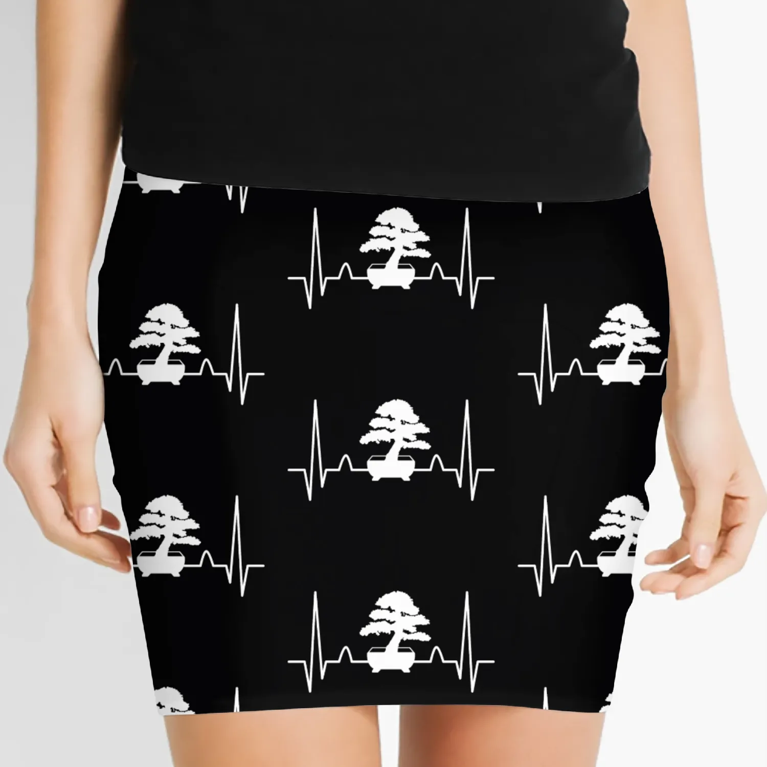 Bonsai Tree Lover Heartbeat Japanese Planting Art Women's Mini Skirts