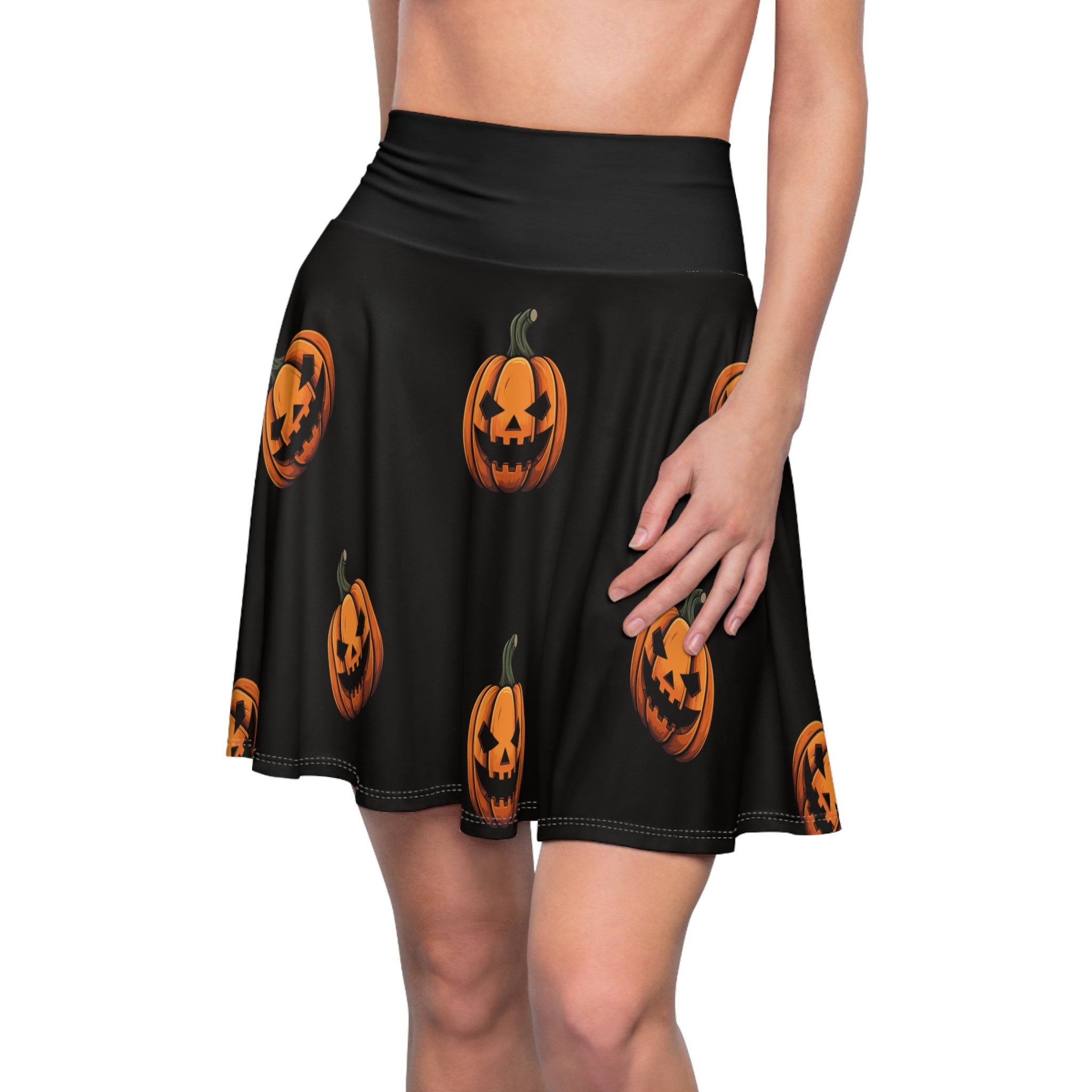 Pumpkin Patch Halloween Women's Skirt | Halloween Skater Skirt | Cosplay Costume | Halloween Gift For Women