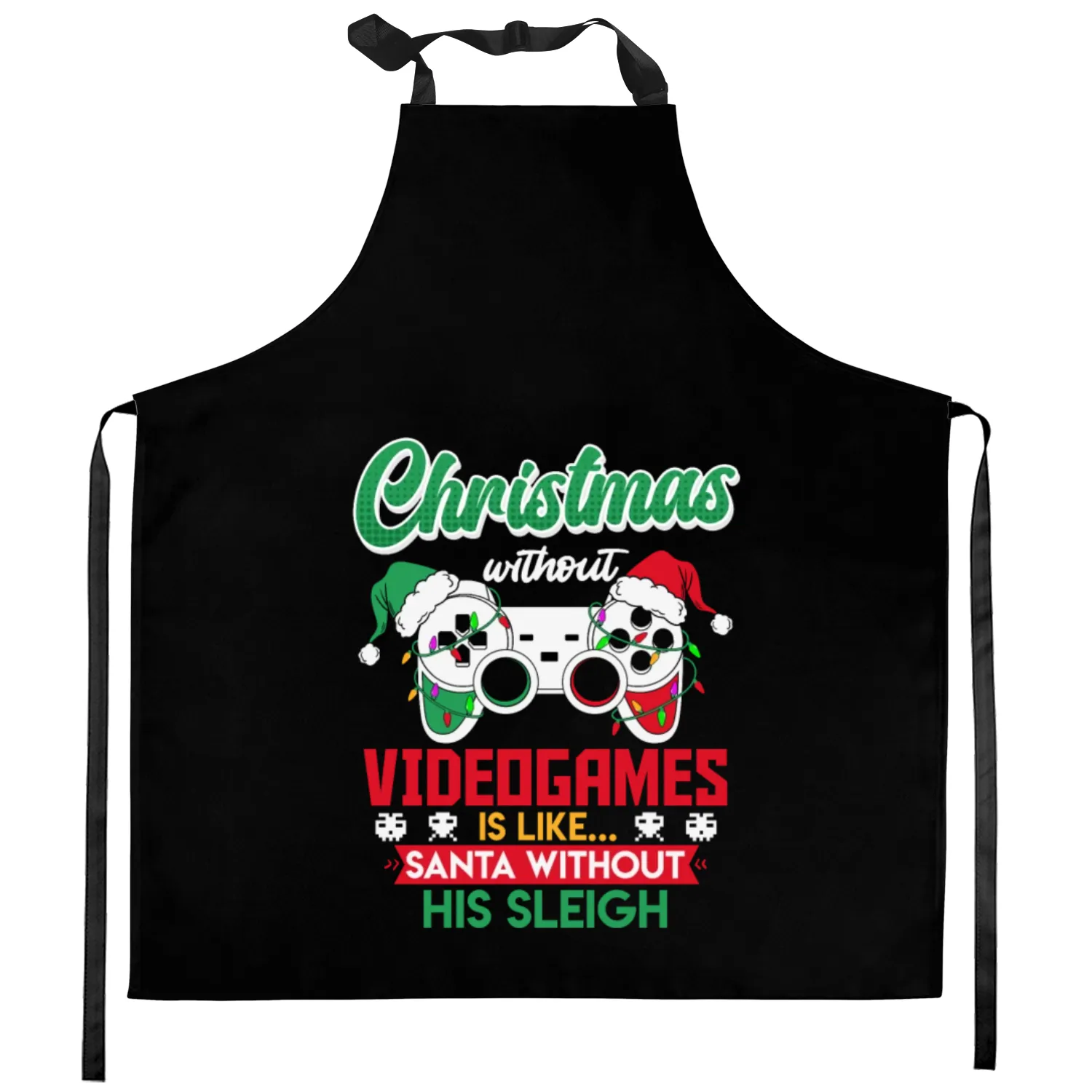 Christmas without Videogames Santa Gaming Kitchen Aprons