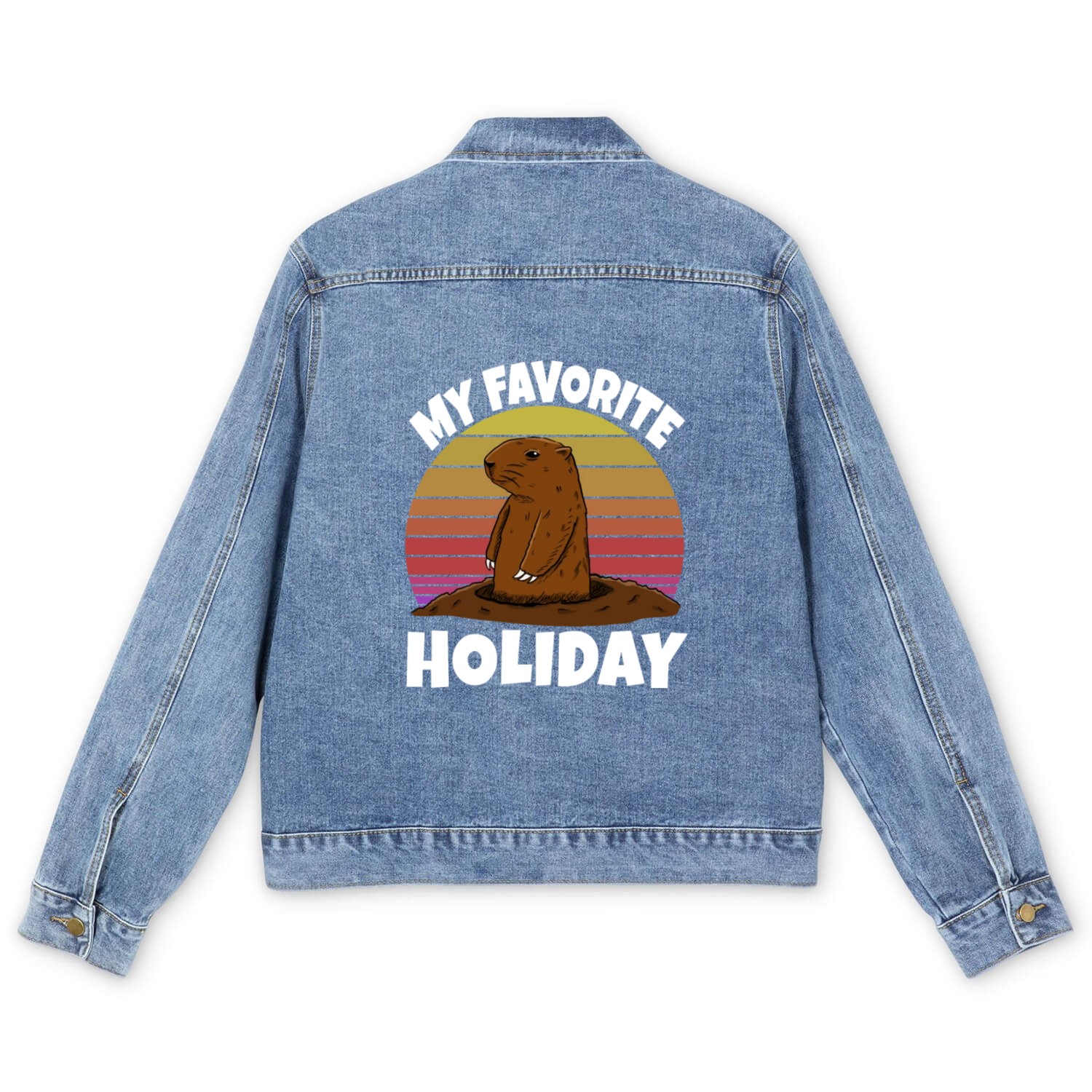 My Favourite Holiday Groundhog Men's Denim Jackets