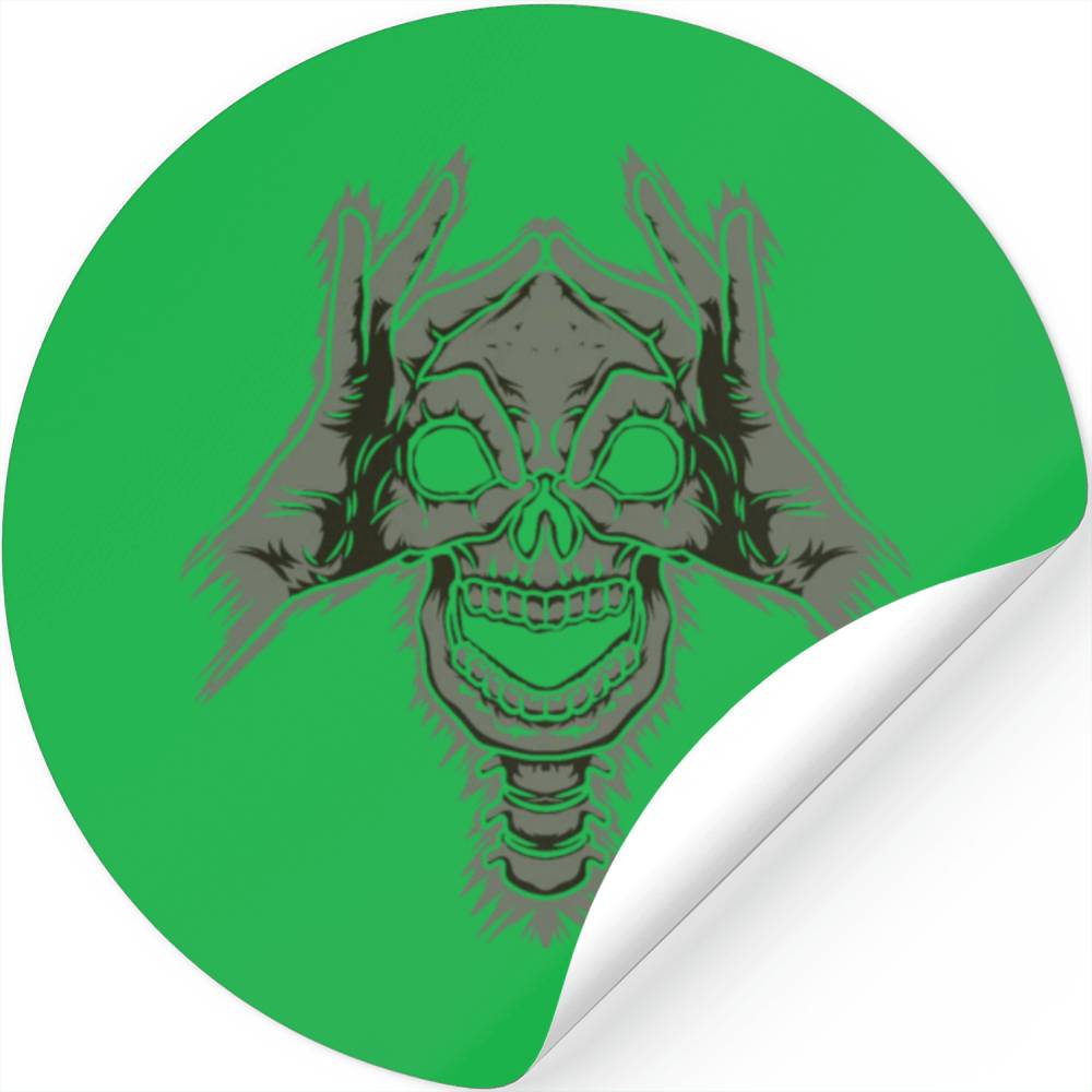 Spooky Skull Face Halloween Costume Stickers