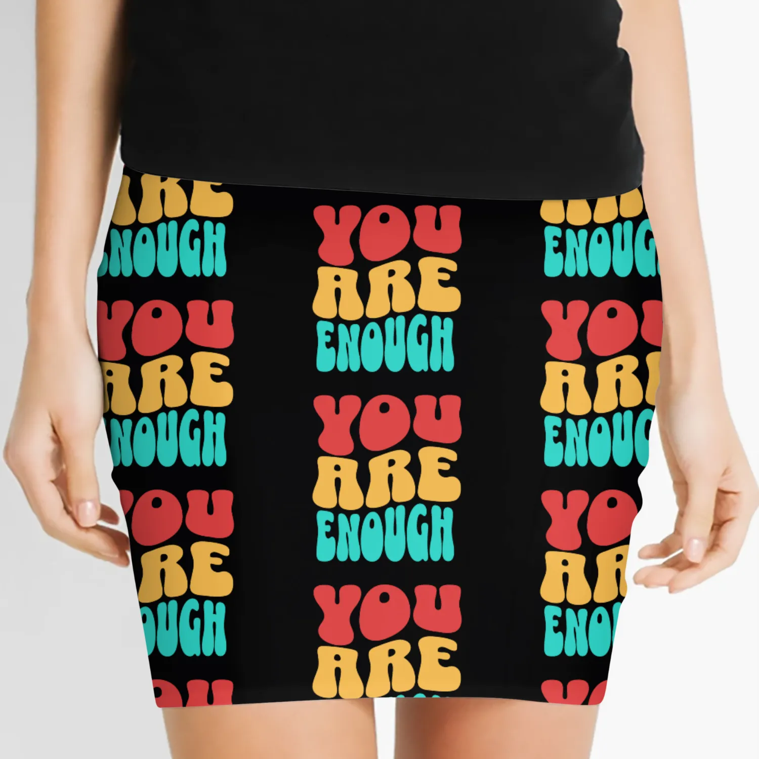 Colorful Design - You are Enough Women's Mini Skirts