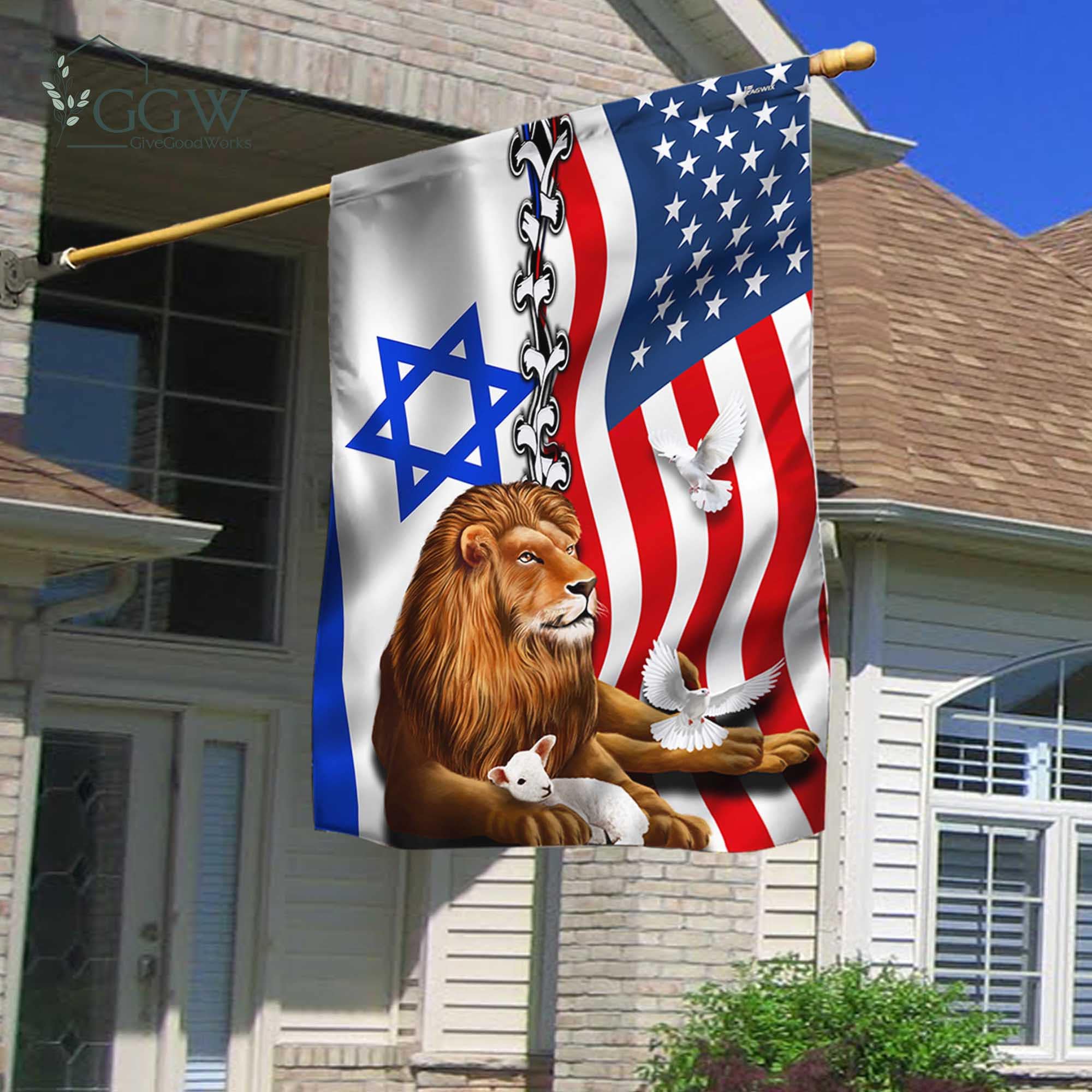American Israel Israeli Flag, We Stand with Israel, Support Israel, Lion Of Judah American Israeli Flag