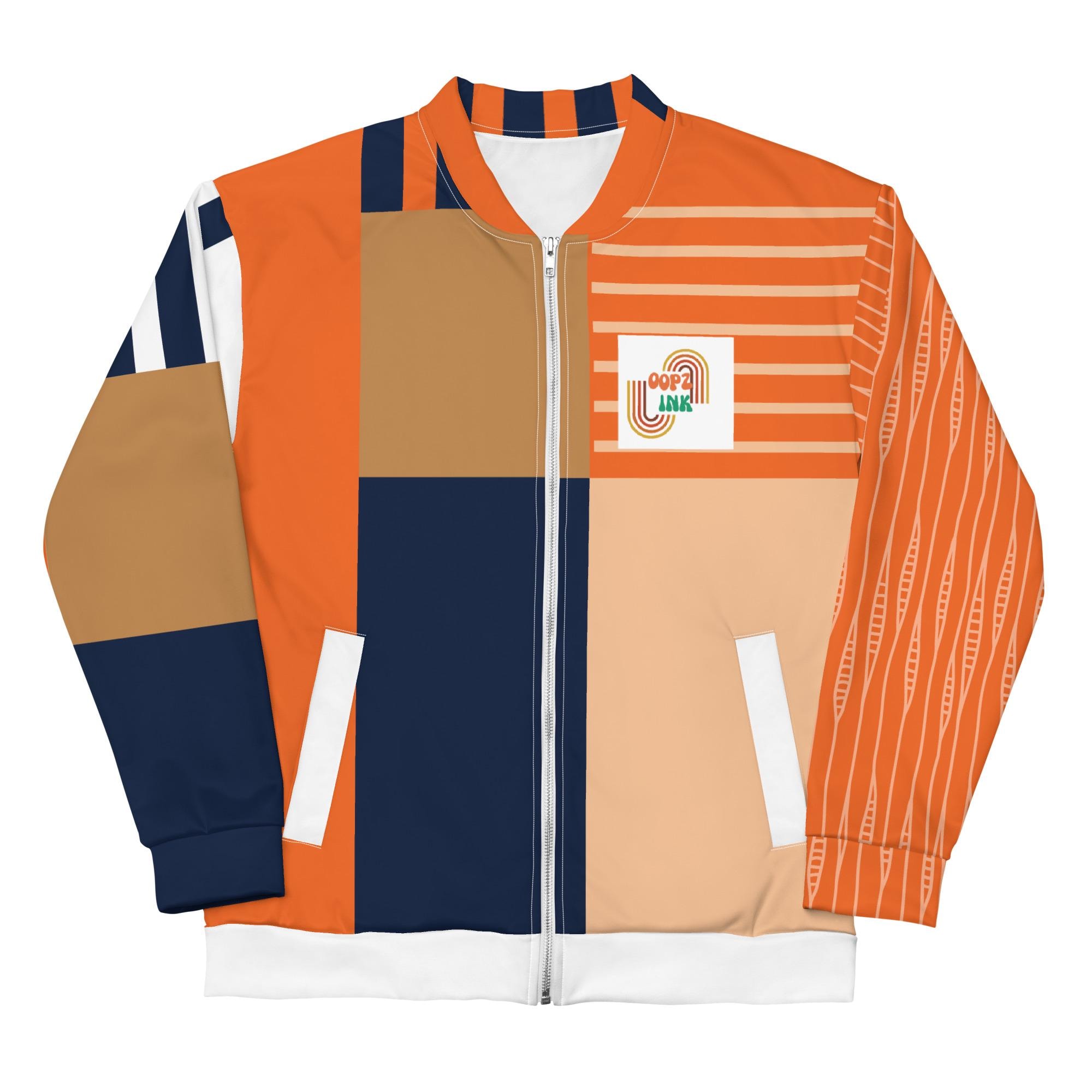 orange Blue Pain design Ooopz Ink LLc Unisex Bomber Jacket