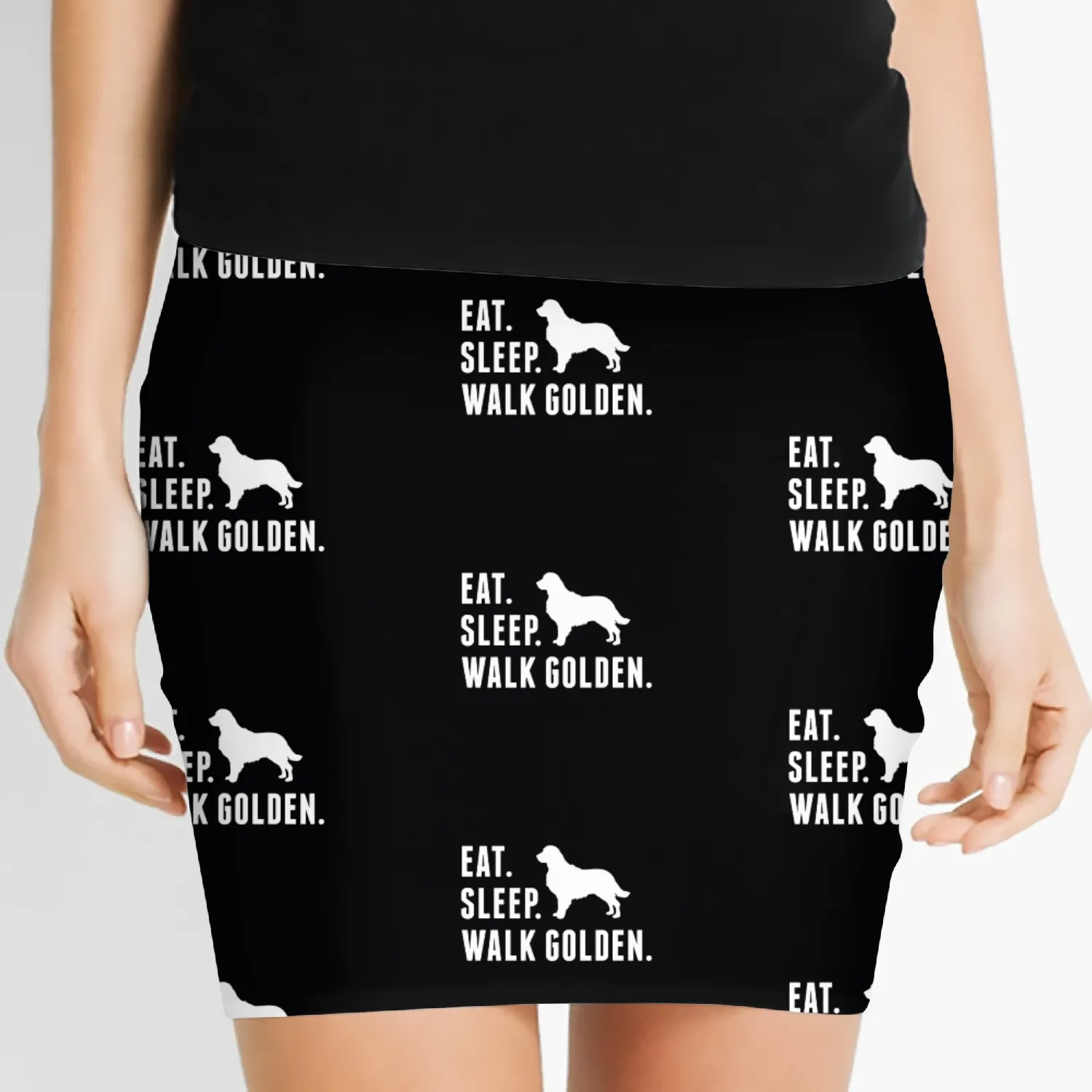 Eat Sleep Walk Golden Retriever Women's Mini Skirts