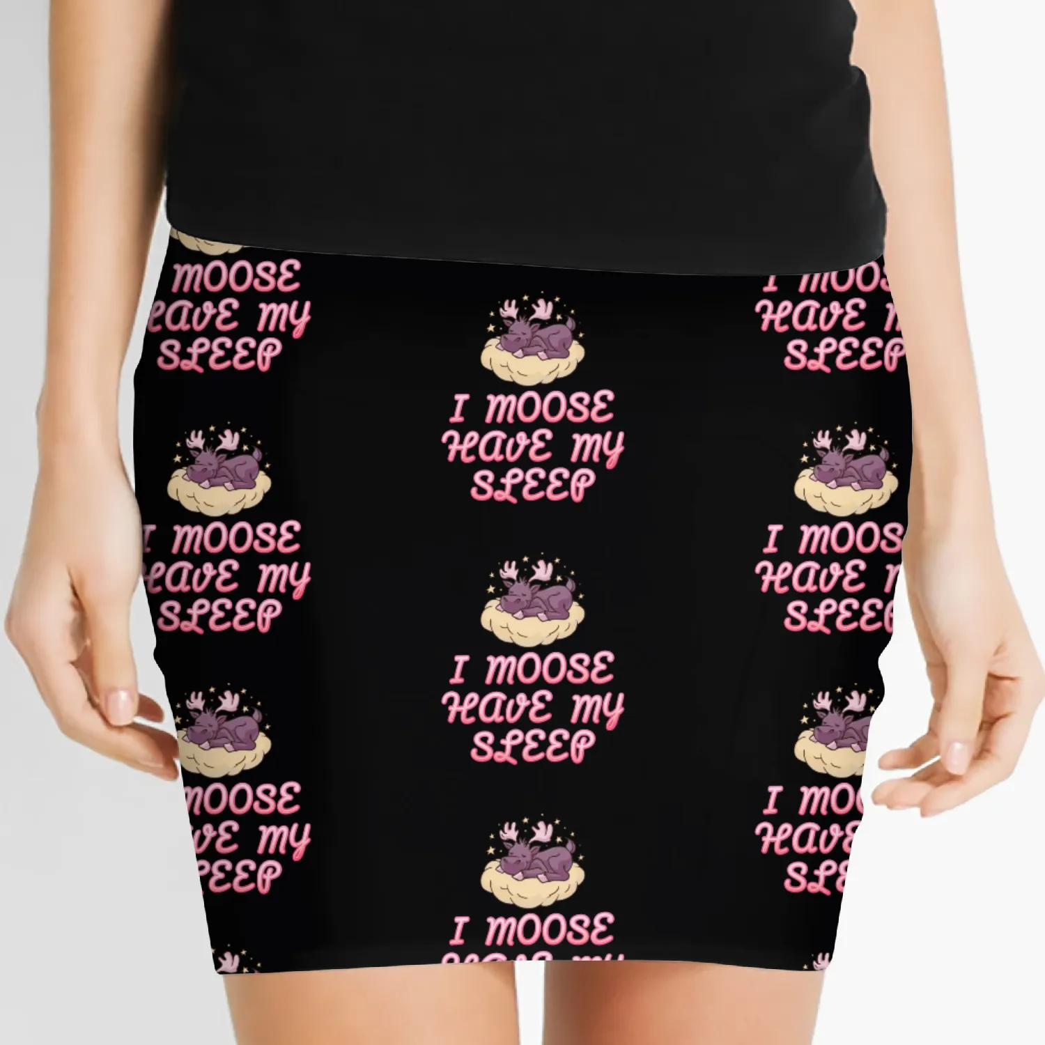 I Moose Have My Sleep Youth Cute Moose Women's Mini Skirts