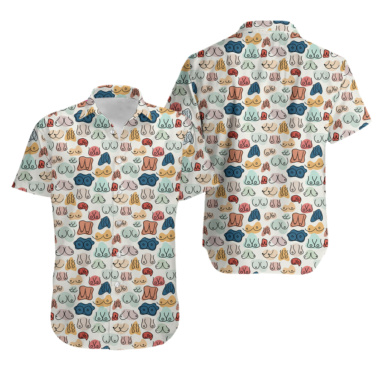 Ladies Chest Breast Hawaiian shirt, Hawaiian shirt Men's Hawaiian Shirt, Hawaiian Beach Shirt, Button Downs Shirt