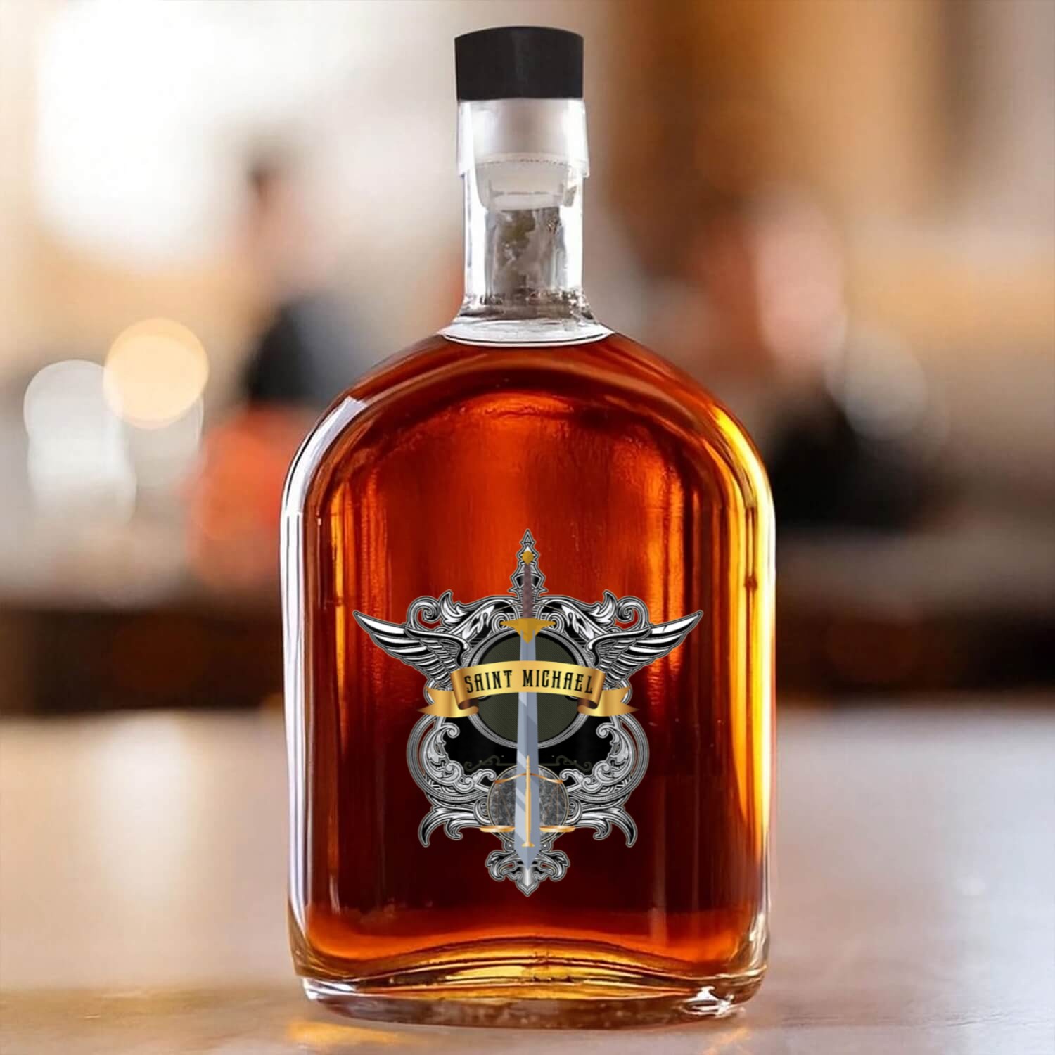 Sword of Saint Michael the Archangel Catholic Men Whiskey Bottles