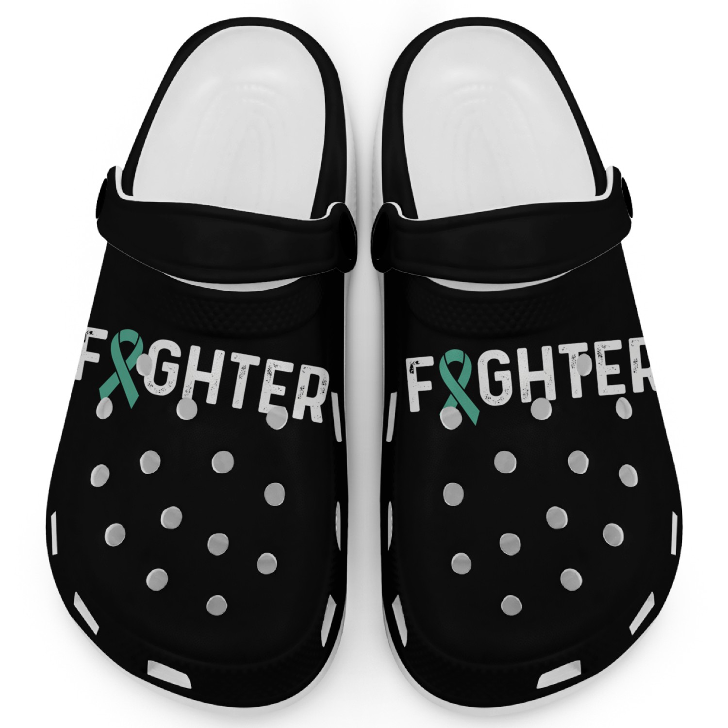 Ovarian Cancer Awareness Products Teal Ribbon Clogs