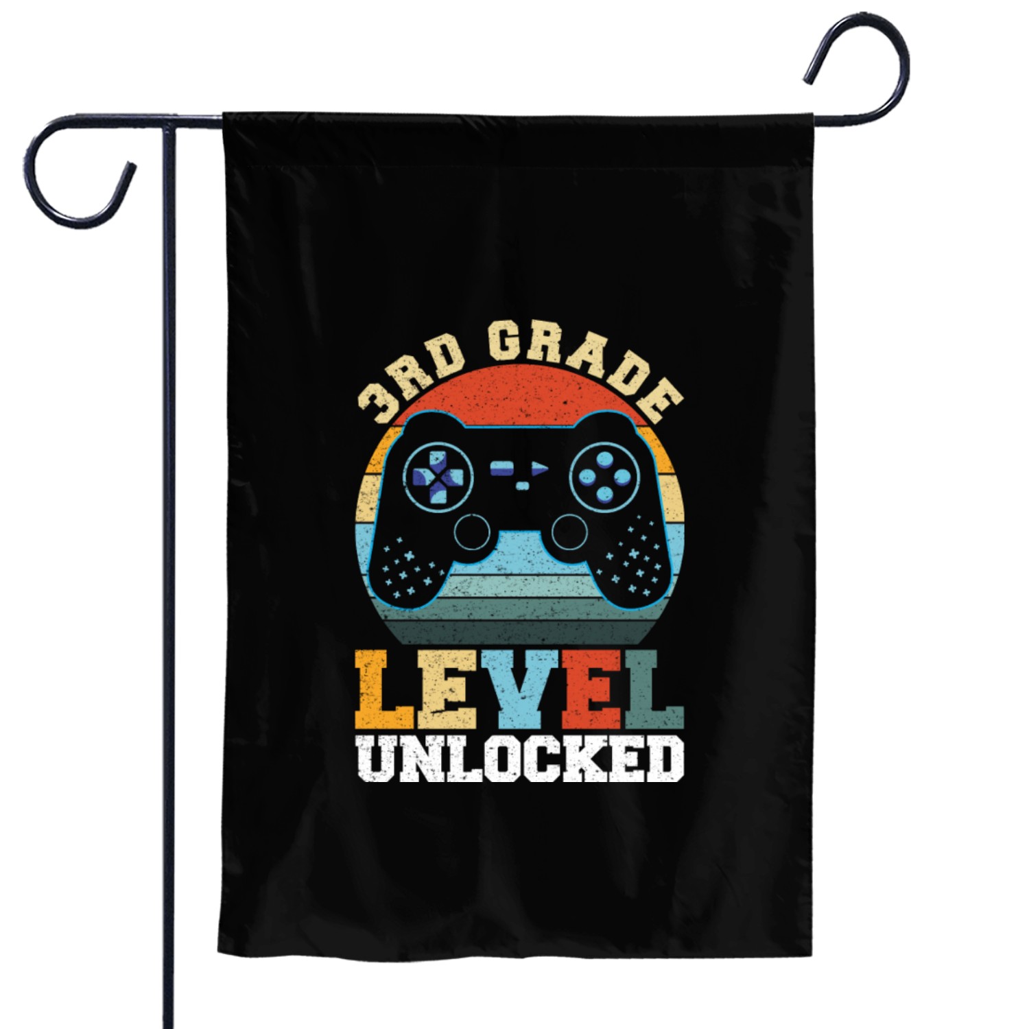 3rd Grade Level Unlocked Vintage T-shit Garden Flags