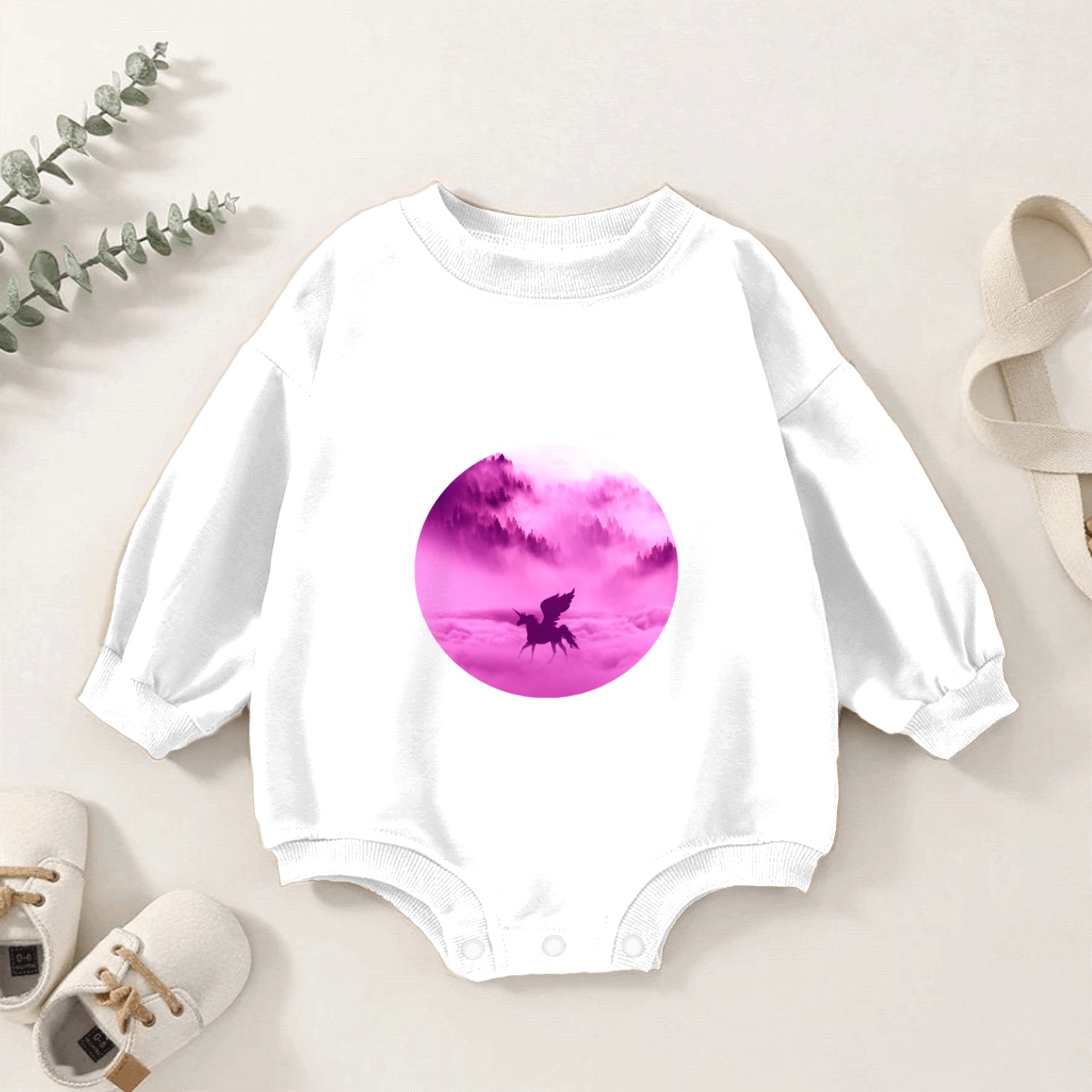 Cute animated unicorn Baby Romper Sweatshirts